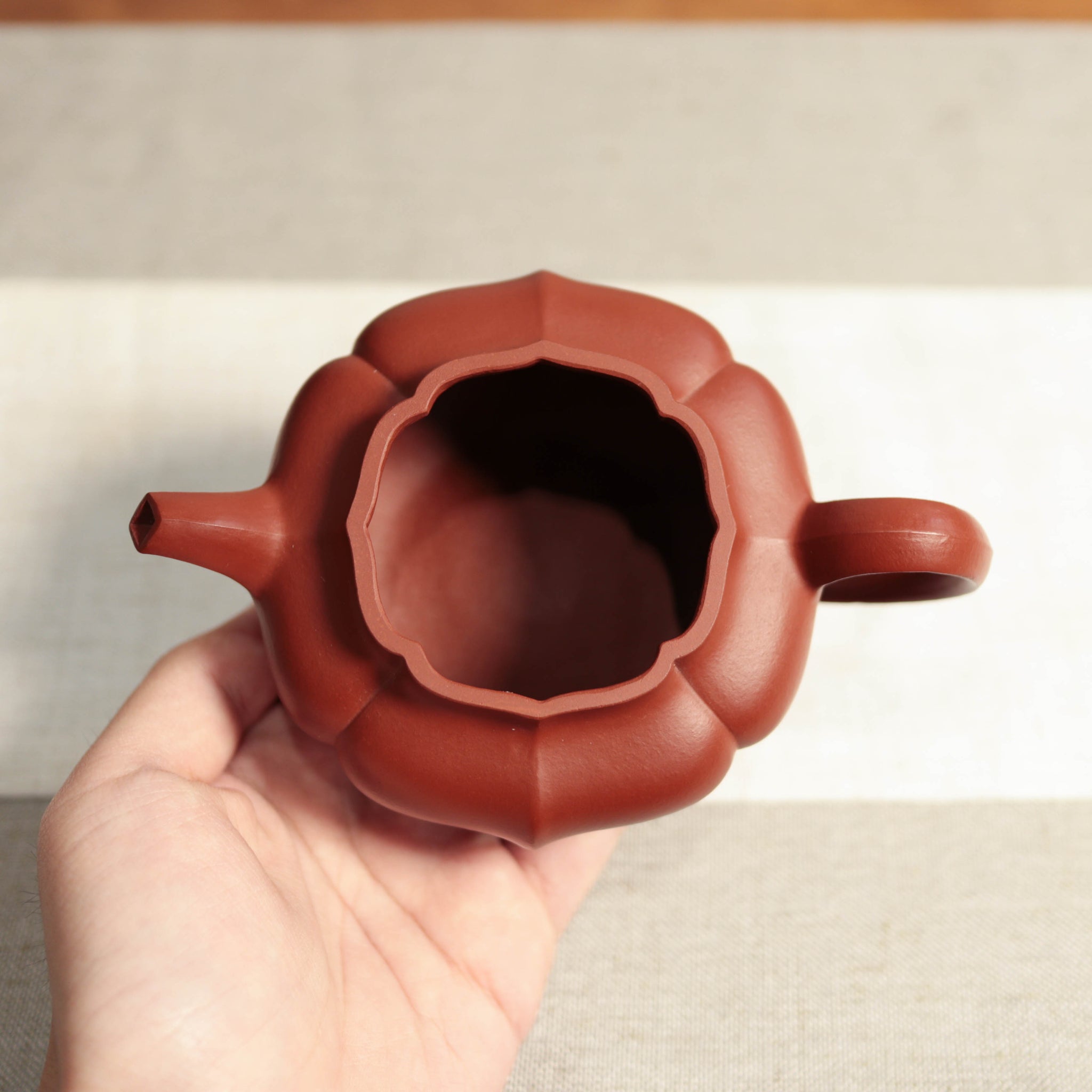 【菱花蓮子】原礦大紅袍筋紋紫砂茶壺
