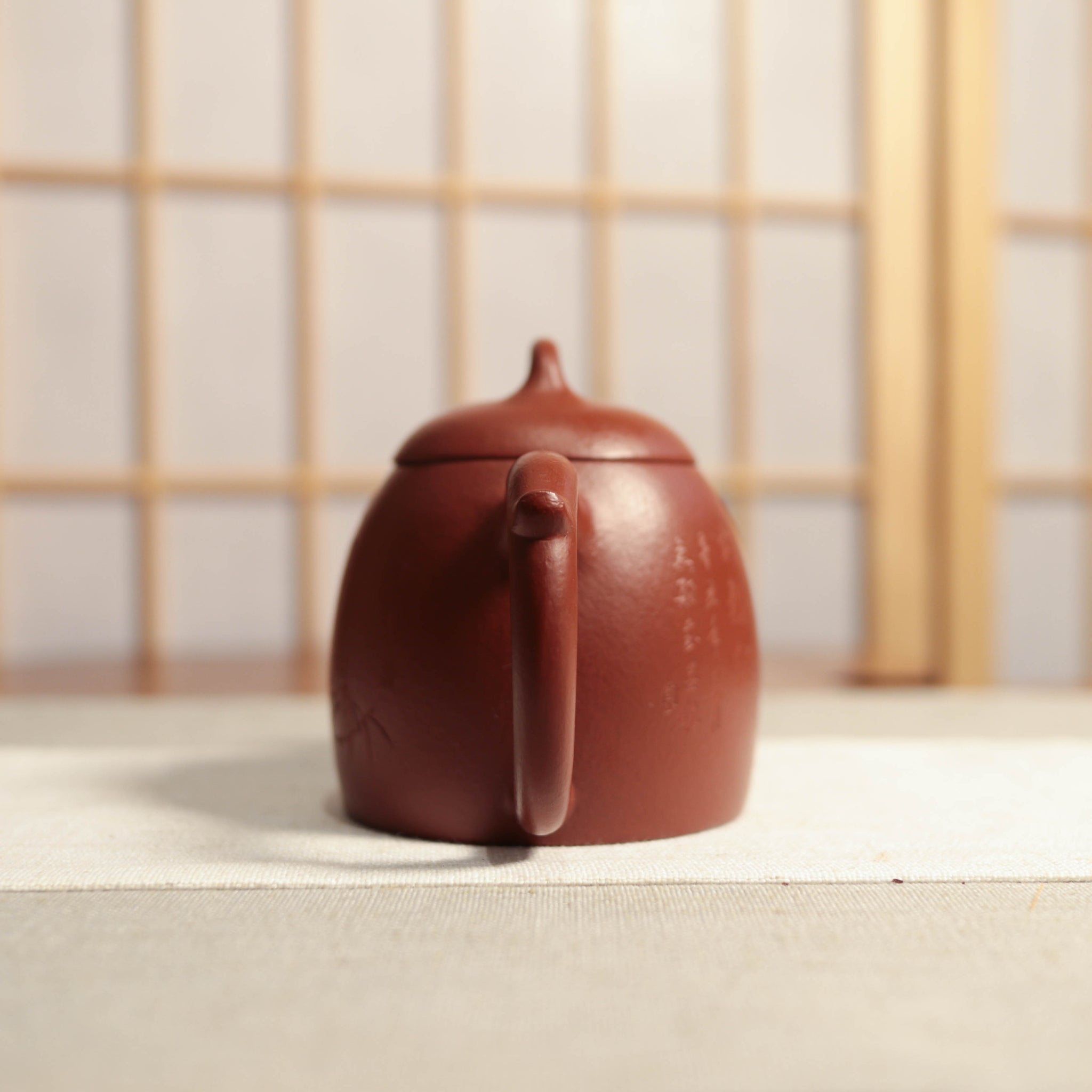 [Qin Quan] Zhuni Dahongpao engraved words purple sand teapot