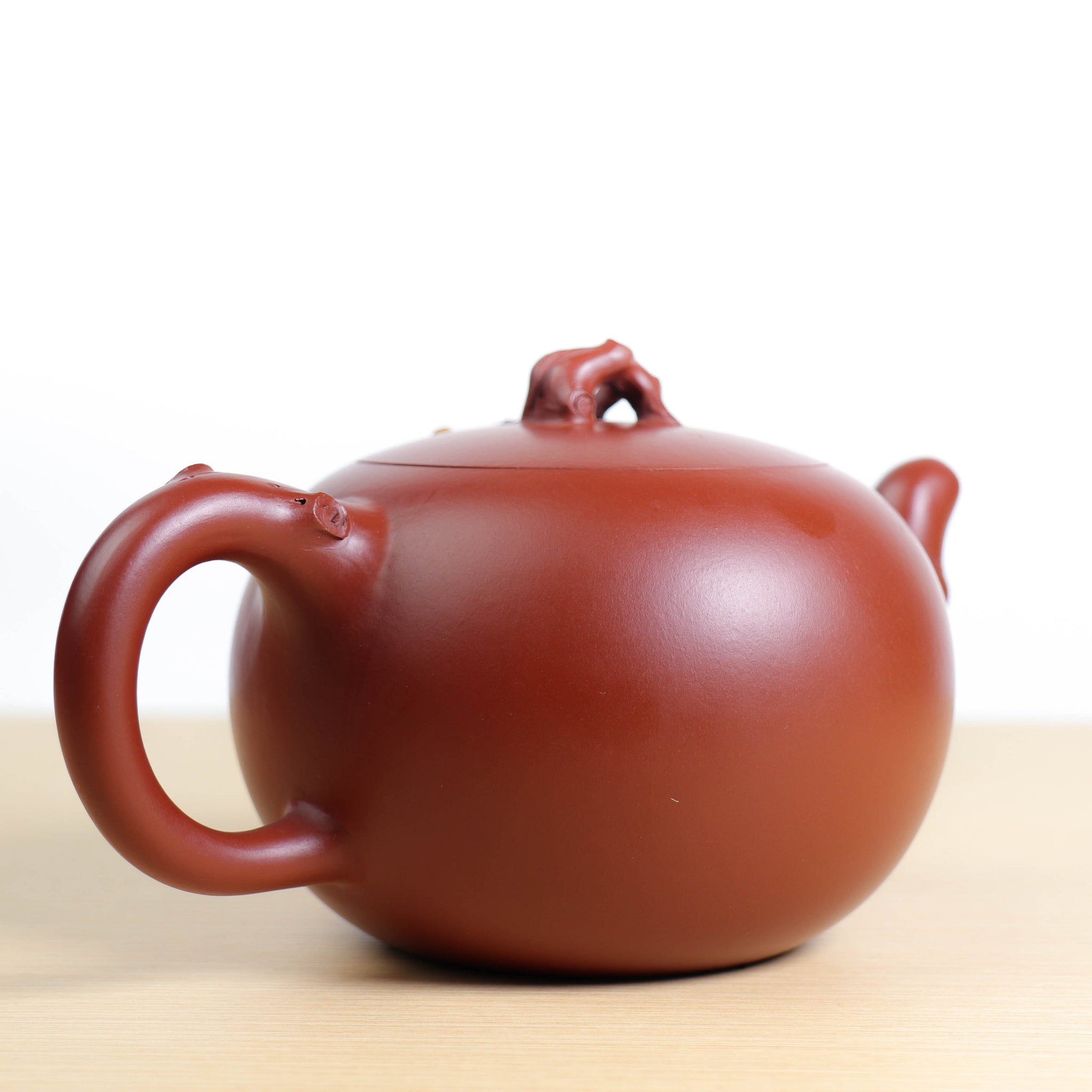 （已售出）【花開富貴】大紅袍貼花紫砂茶壺