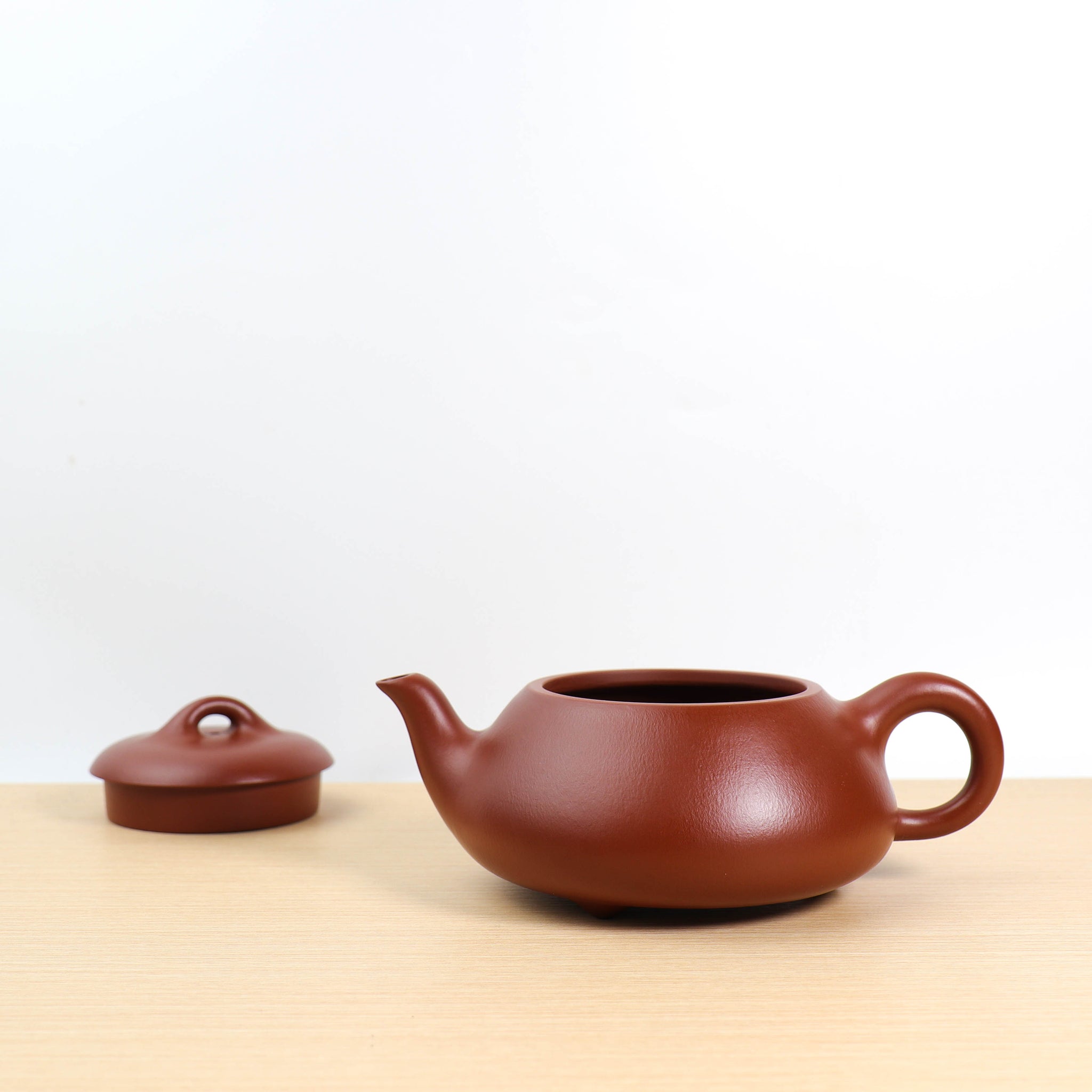 (Sold) [Hantang Stone Scoop] Fully handmade raw ore cinnabar mud and purple sand teapot