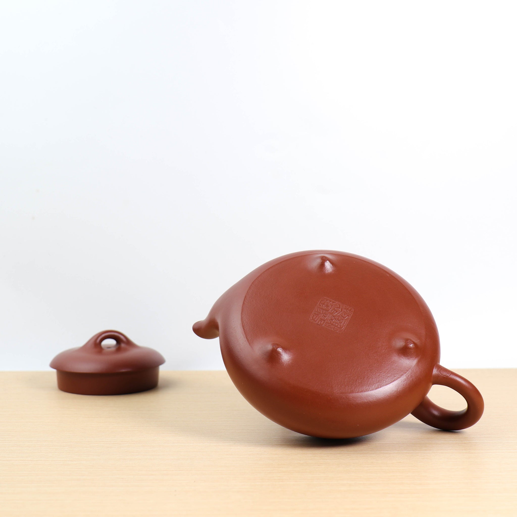 (Sold) [Hantang Stone Scoop] Fully handmade raw ore cinnabar mud and purple sand teapot