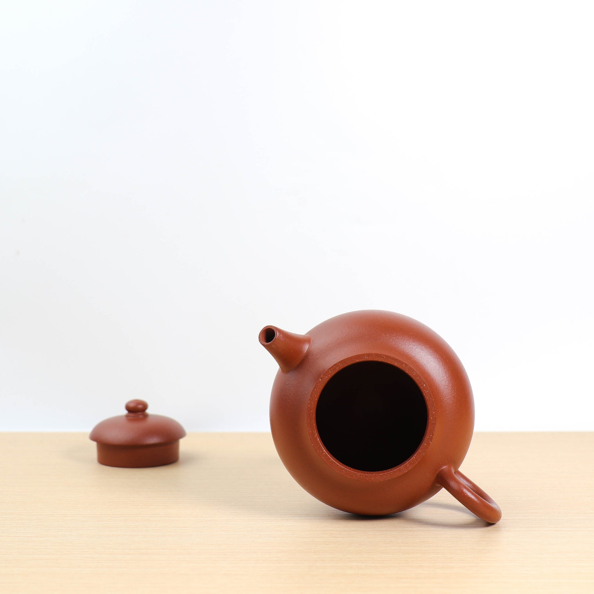 (Sold) [Mugu level] Fully handmade special grade small red clay and purple clay teapot (many traces of handcrafting)