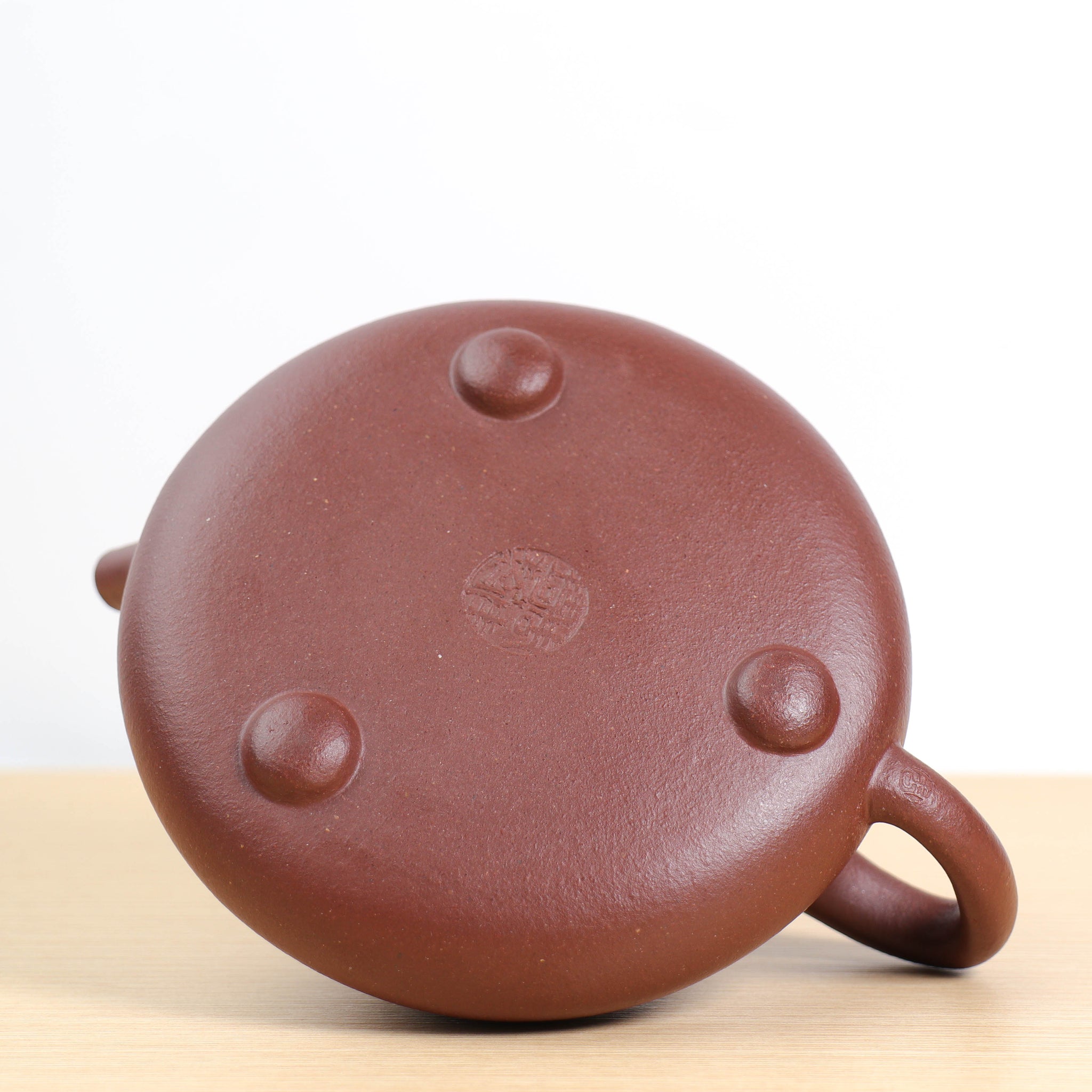 (Sold) *New Product* [Flat Lid Stone Scoop] Raw Mineral Dragon Blood Sand Classic Purple Clay Teapot