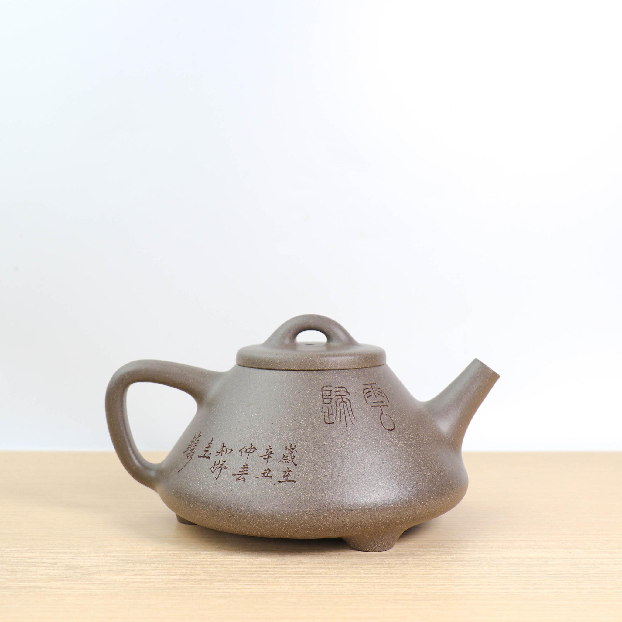 *新品*【子冶石瓢】原礦蟹殼青段泥精雕紫砂茶壺