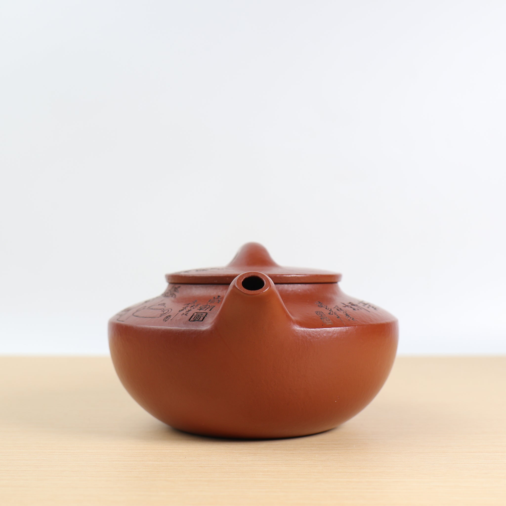 [Meizhu Qingjiao] Purple clay teapot carved with original ore vermilion clay