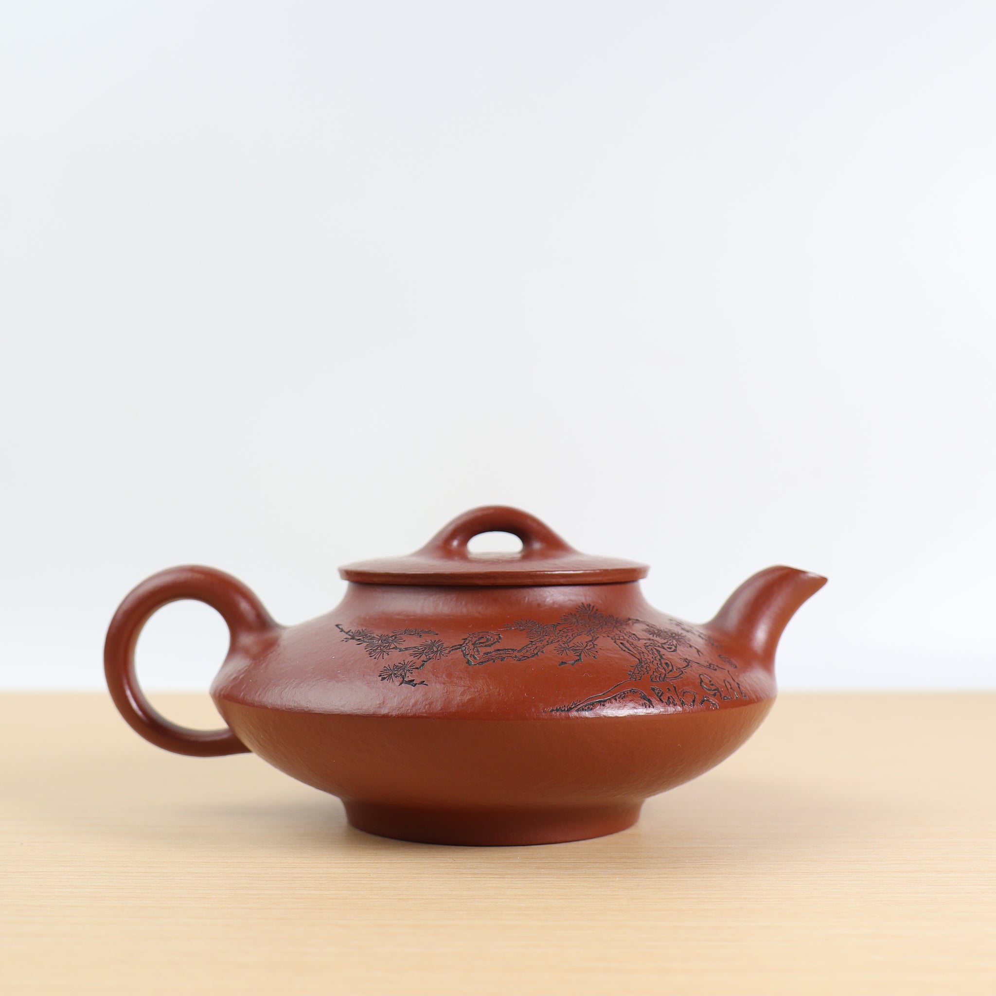 【松風】原礦大紅袍刻畫紫砂茶壺