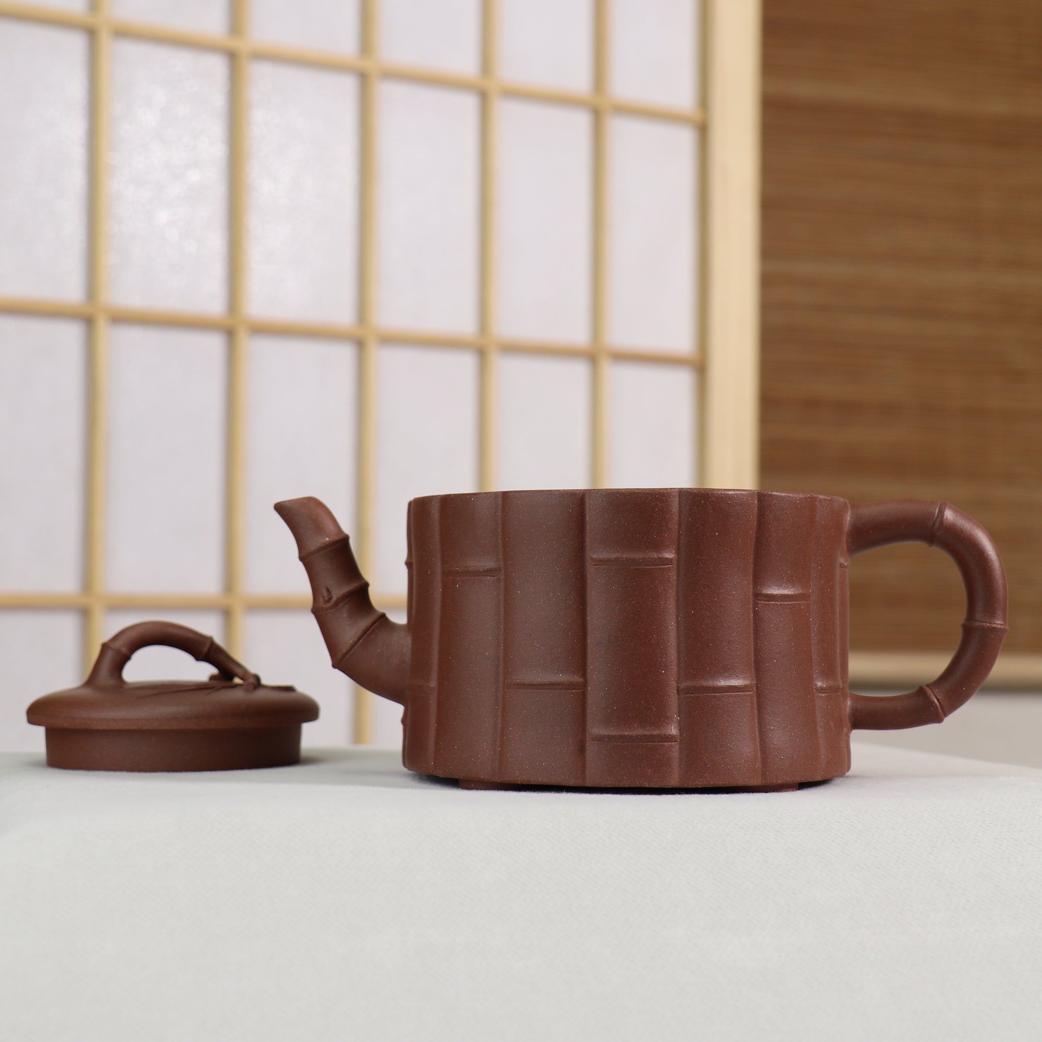 [Bundle of Bamboo] Fully Handmade Purple Clay Teapot with Bamboo Meaning and Purple Clay Teapot