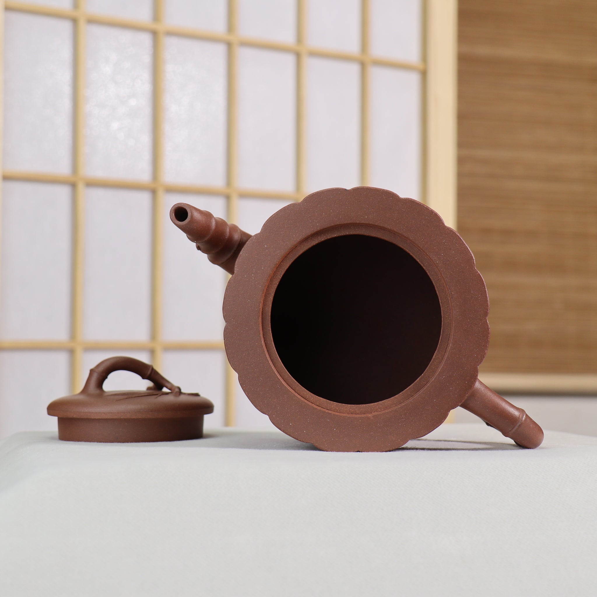 [Bundle of Bamboo] Fully Handmade Purple Clay Teapot with Bamboo Meaning and Purple Clay Teapot