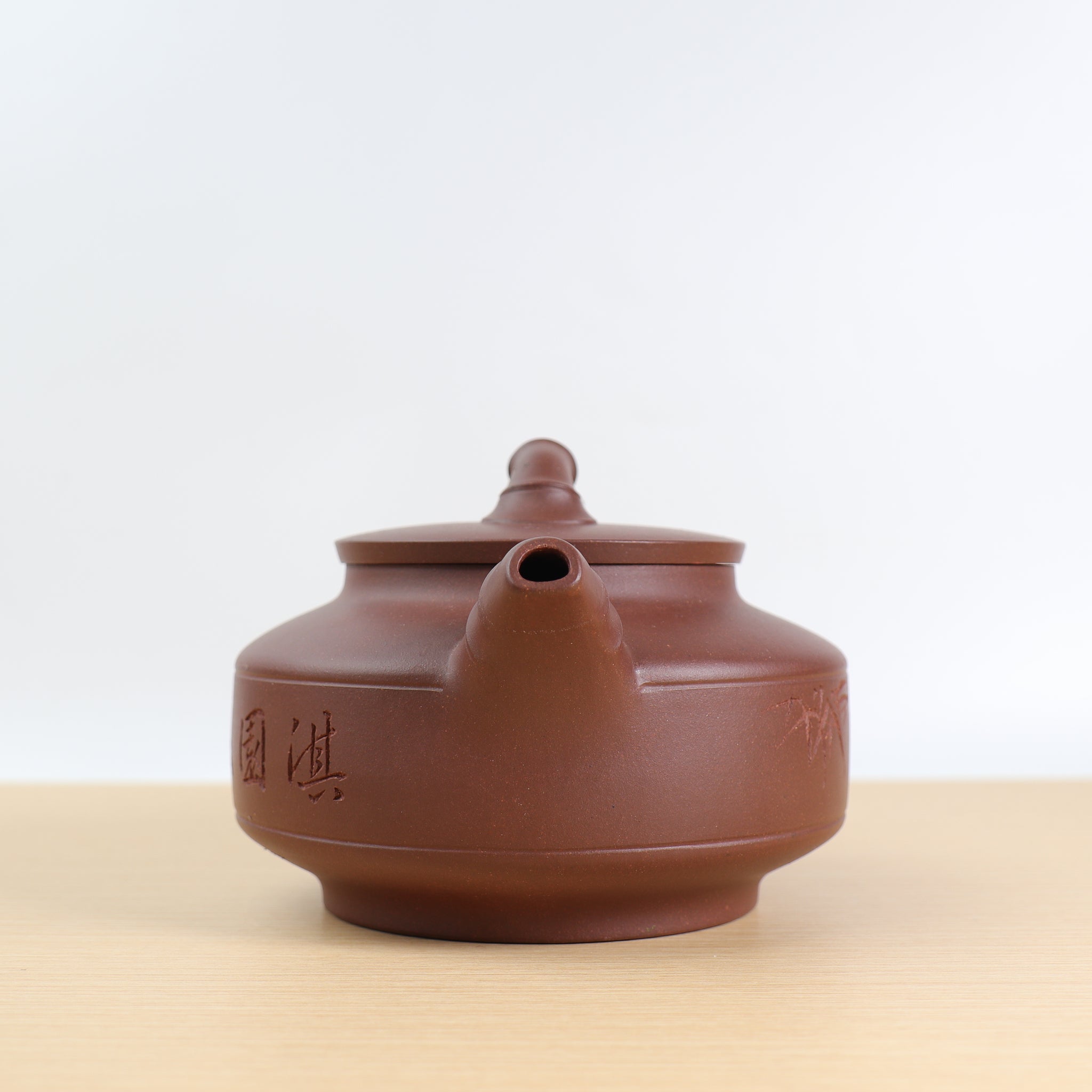 【Silk Bamboo Pottery Writing Pot】Original bottom trough green carved purple sand teapot