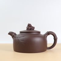 [Large Exquisite Bamboo Rhyme Pot] Original Mine Old Purple Clay Teapot with Bamboo Style and Purple Clay Teapot