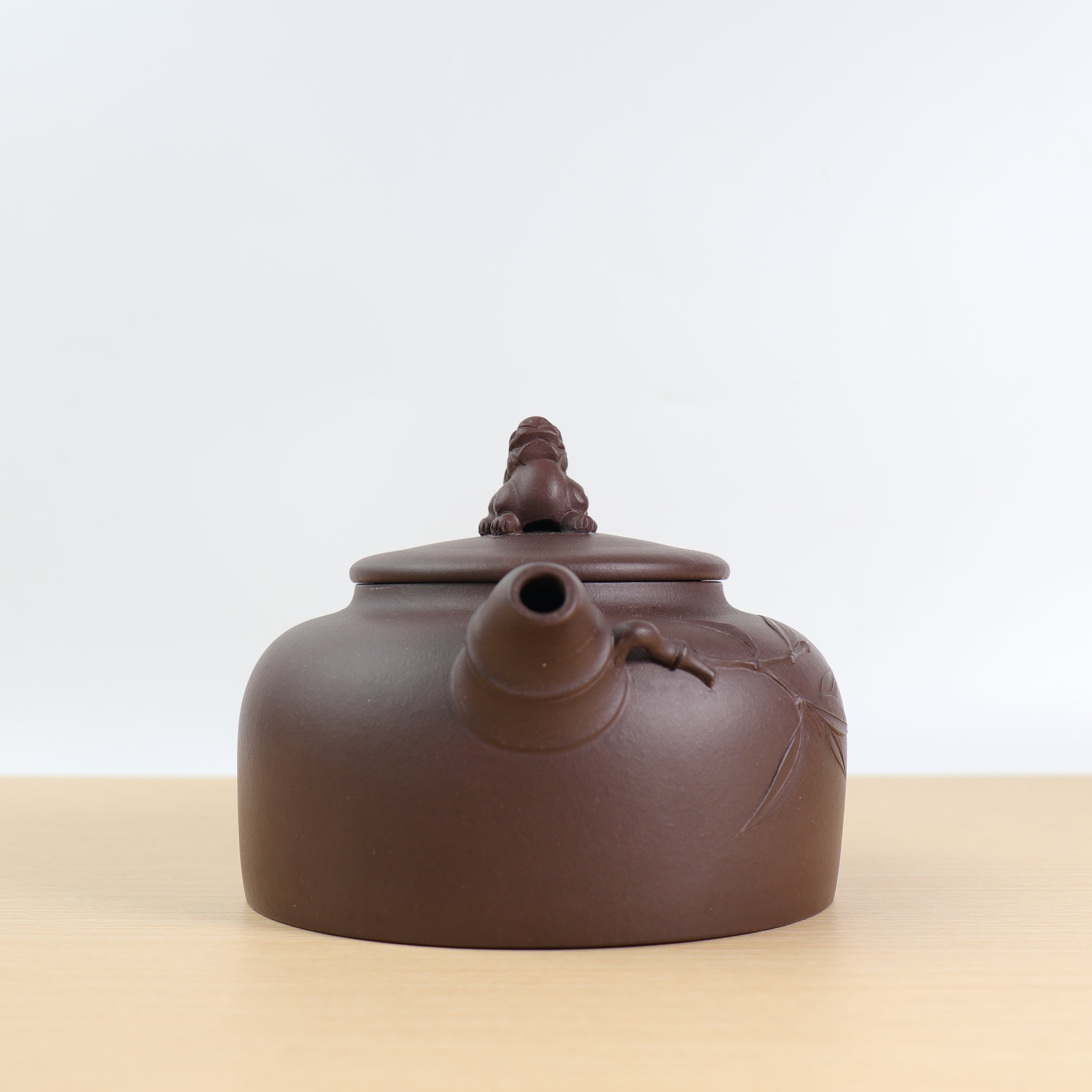 [Large Exquisite Bamboo Rhyme Pot] Original Mine Old Purple Clay Teapot with Bamboo Style and Purple Clay Teapot