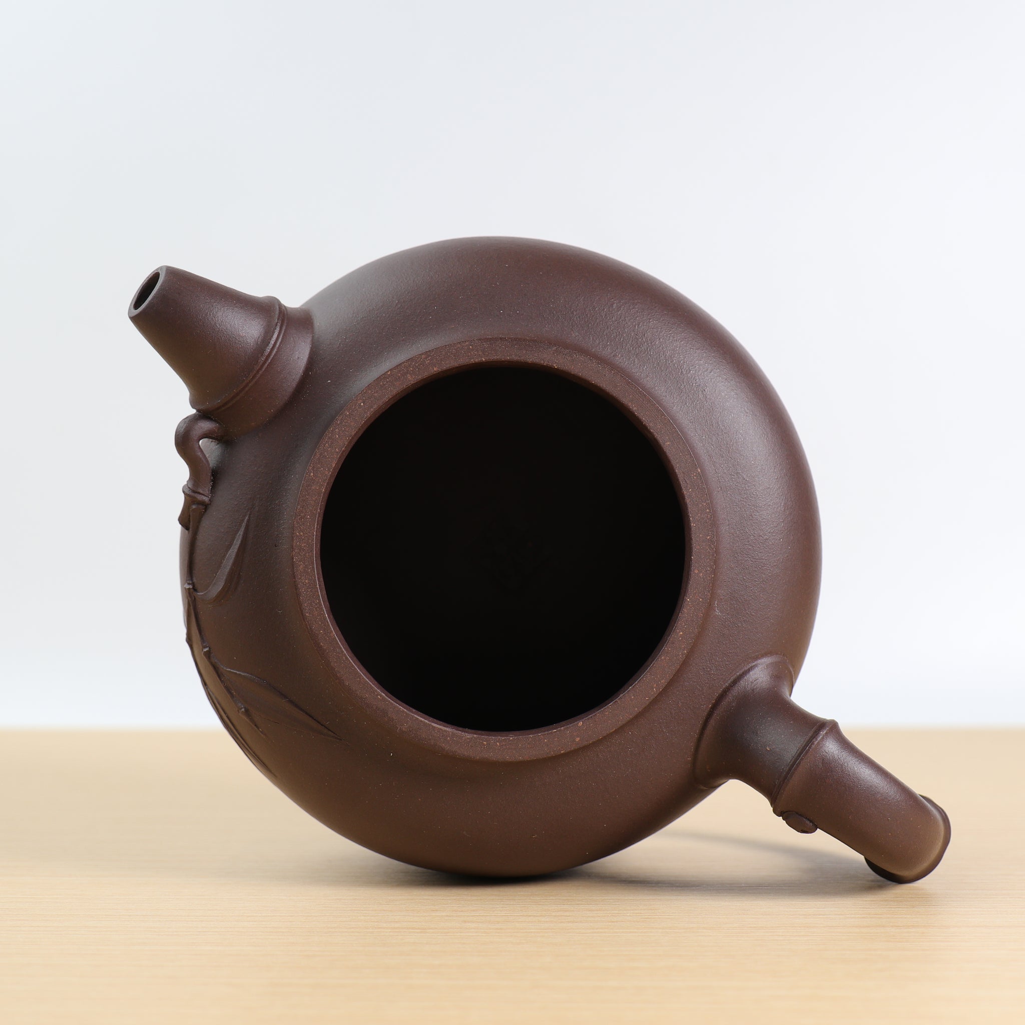 [Large Exquisite Bamboo Rhyme Pot] Original Mine Old Purple Clay Teapot with Bamboo Style and Purple Clay Teapot