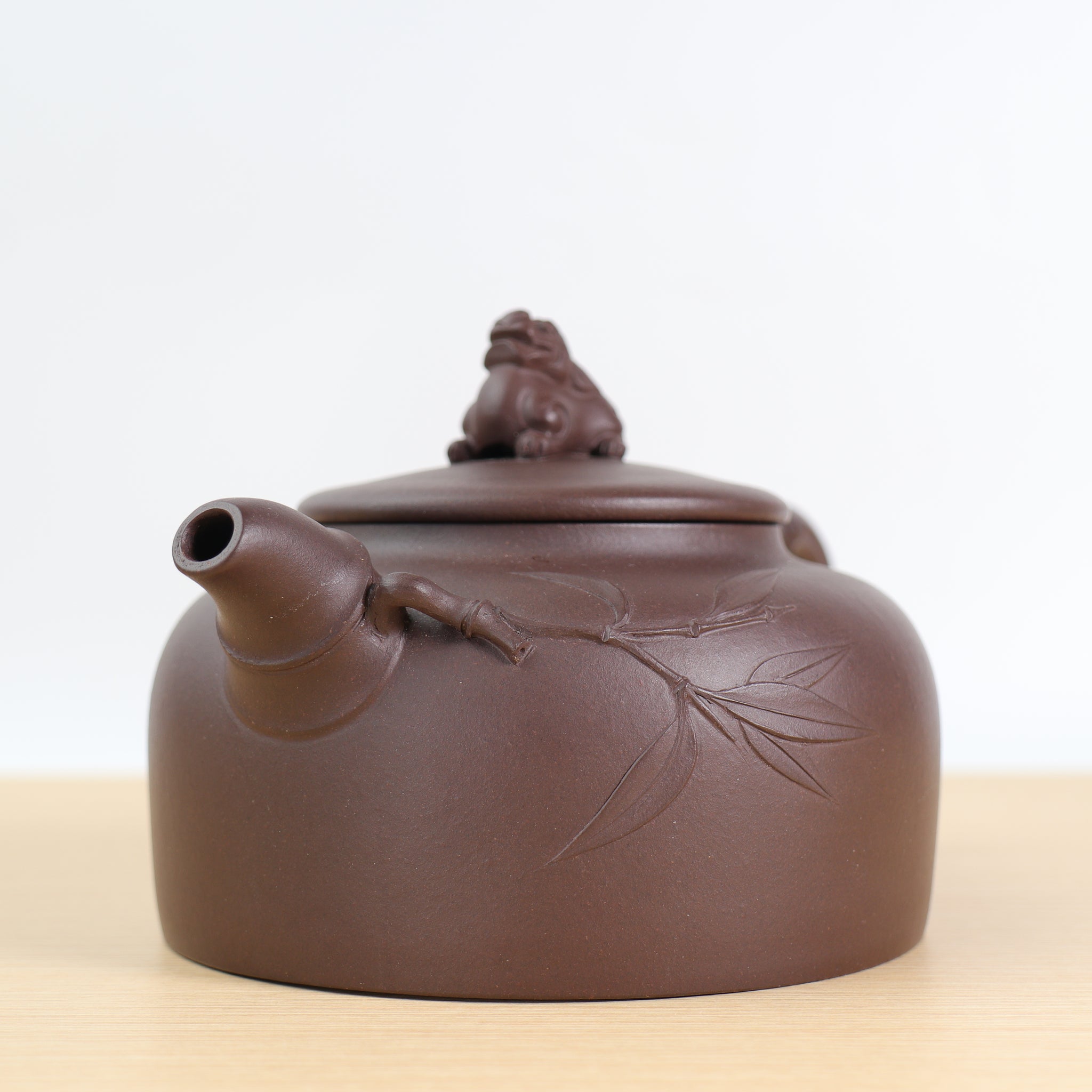 [Large Exquisite Bamboo Rhyme Pot] Original Mine Old Purple Clay Teapot with Bamboo Style and Purple Clay Teapot