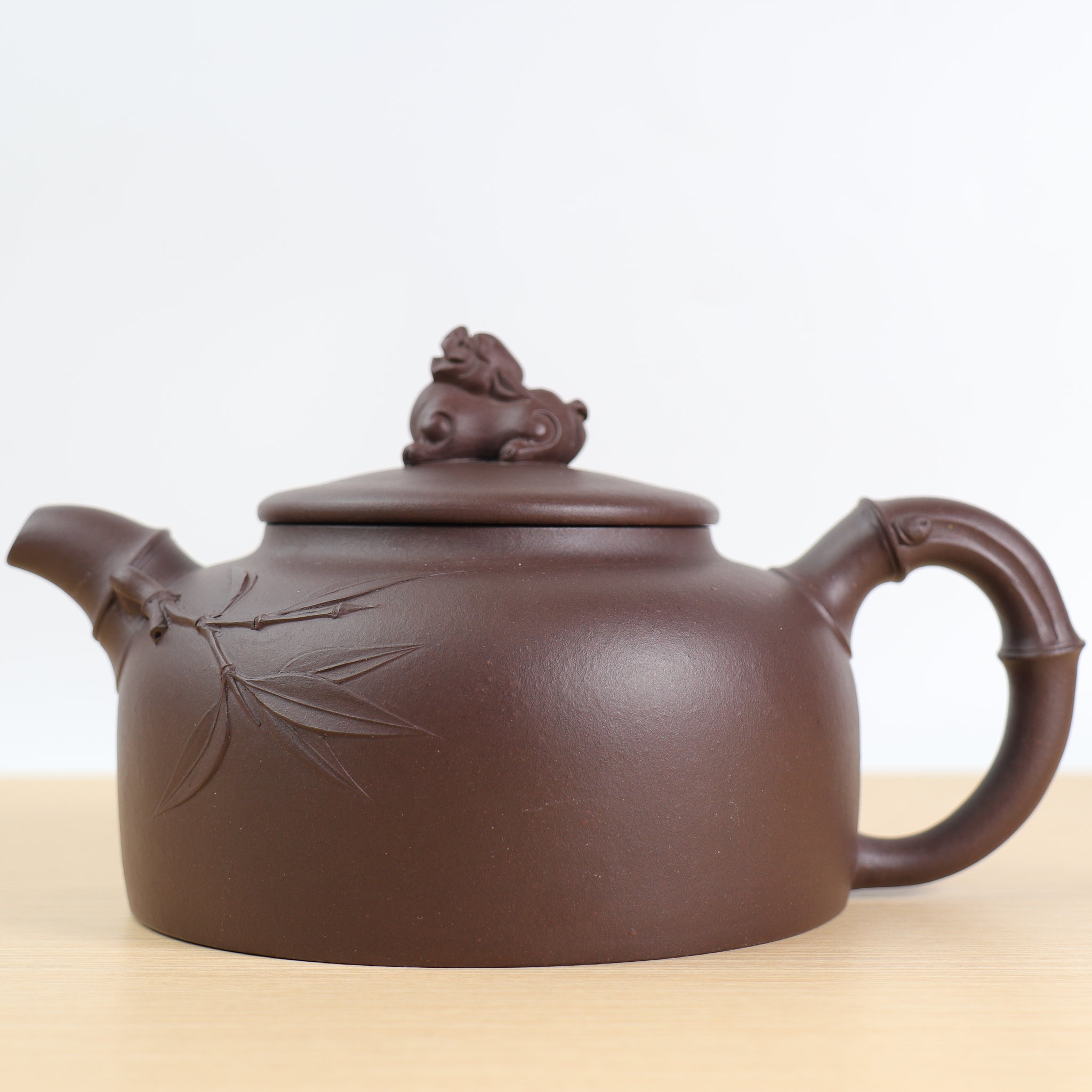 [Large Exquisite Bamboo Rhyme Pot] Original Mine Old Purple Clay Teapot with Bamboo Style and Purple Clay Teapot