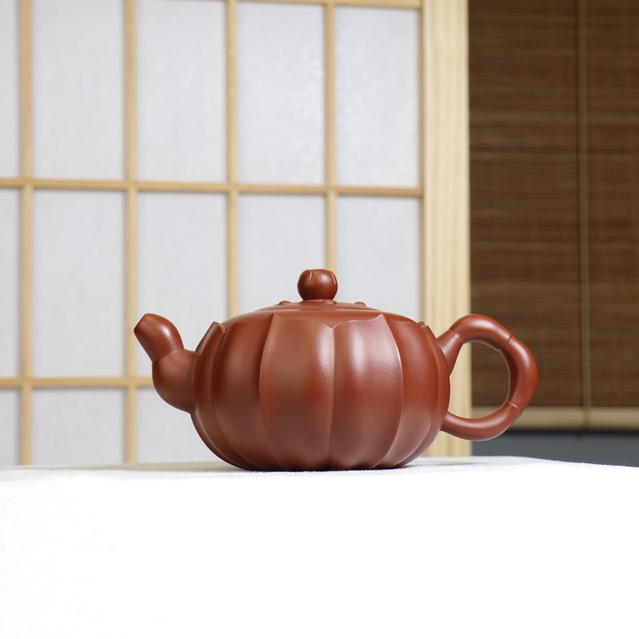 【蓮心壺】全手工原礦朱泥簡樸紫砂茶壺
