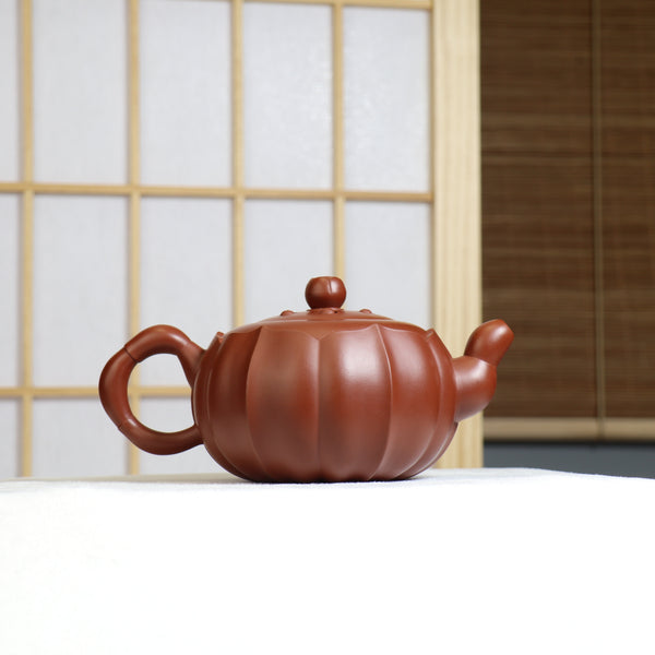 【蓮心壺】全手工原礦朱泥簡樸紫砂茶壺