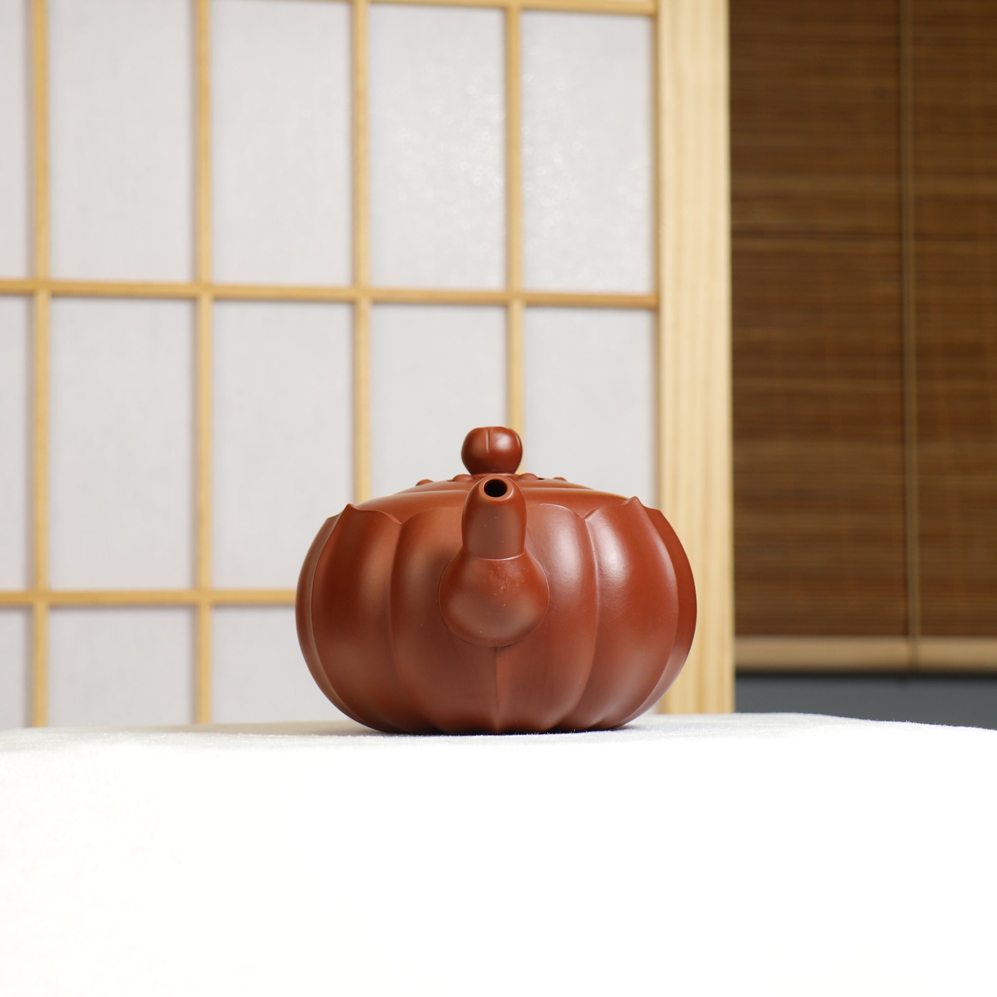 [Lotus Heart Pot] Fully handmade raw mineral vermilion clay simple purple sand teapot