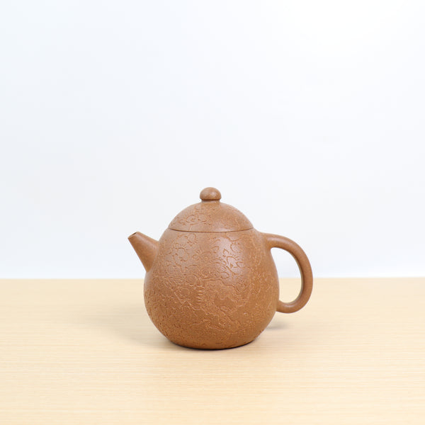 *王強弟子**新品*【龍蛋】全手工段泥刻字畫紫砂茶壺
