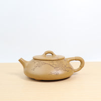 (Sold) *New Product* [Thread Ladle] Fully handmade raw ore golden clay carved purple clay teapot