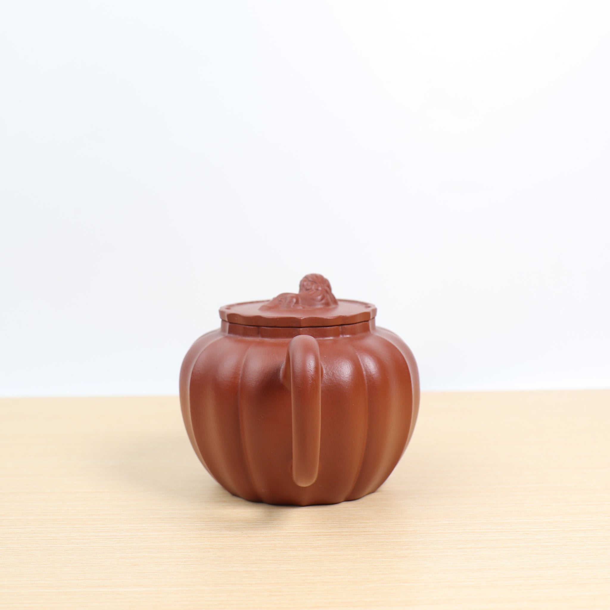 [Sided Lion Ball] Fully handmade raw mineral vermilion clay classic purple sand teapot