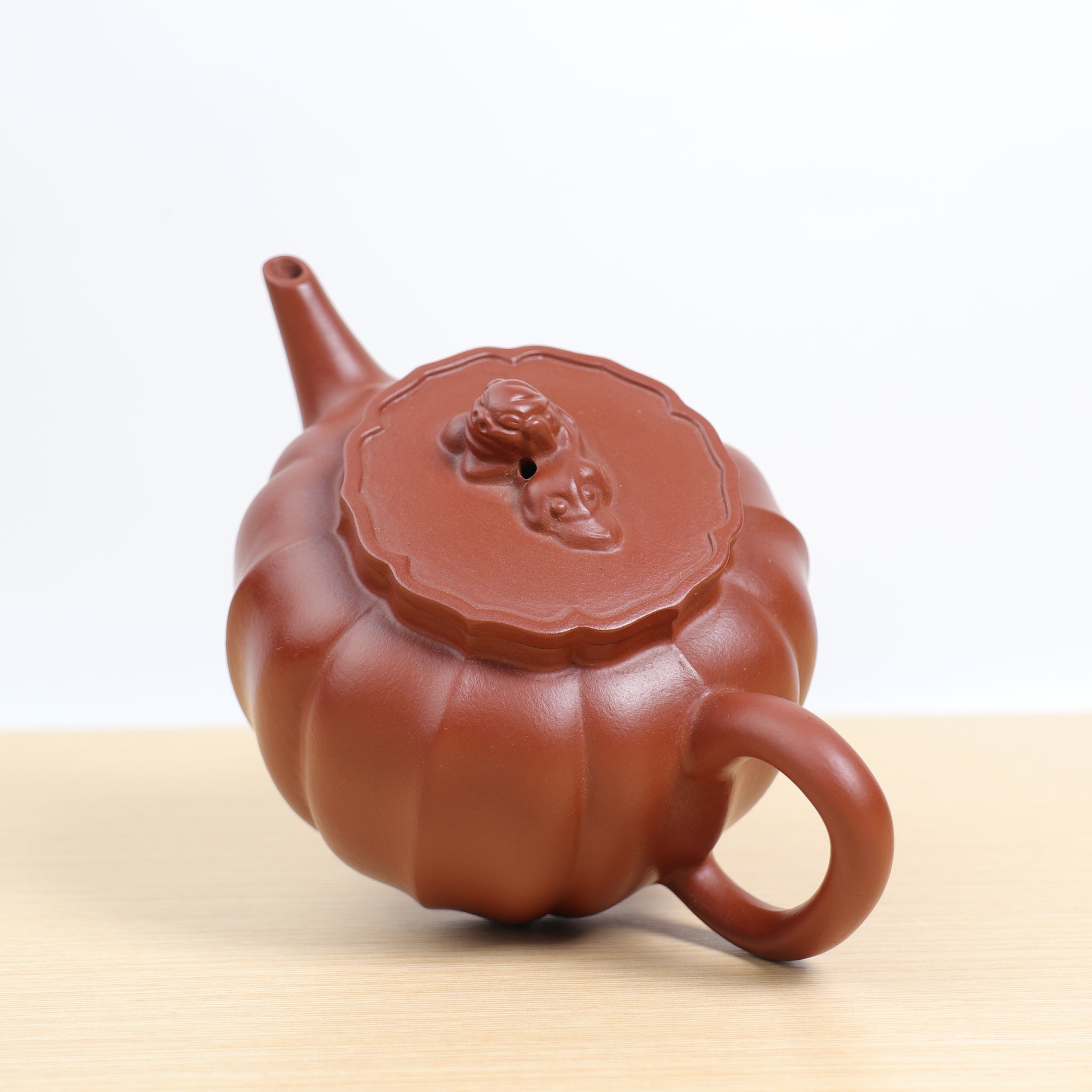 [Sided Lion Ball] Fully handmade raw mineral vermilion clay classic purple sand teapot