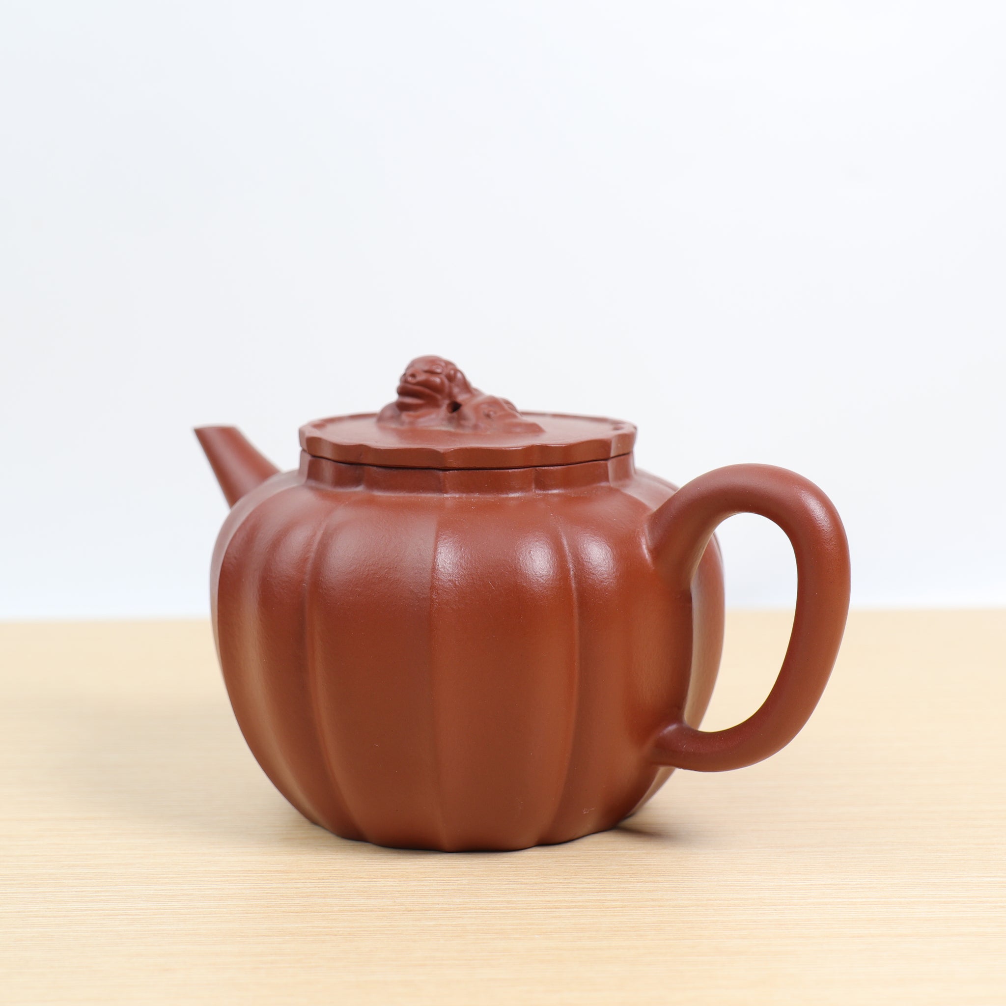 [Sided Lion Ball] Fully handmade raw mineral vermilion clay classic purple sand teapot