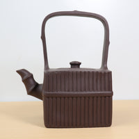 [Four Square Bamboo] Purple Clay Bamboo Lift Purple Clay Teapot