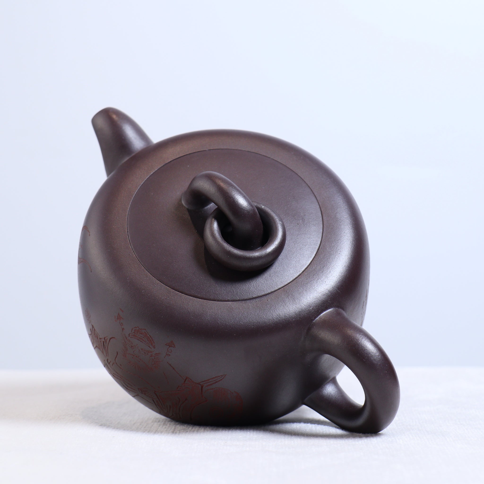 【Pearlful and Yurun】Purple clay teapot carved with original mineral purple clay