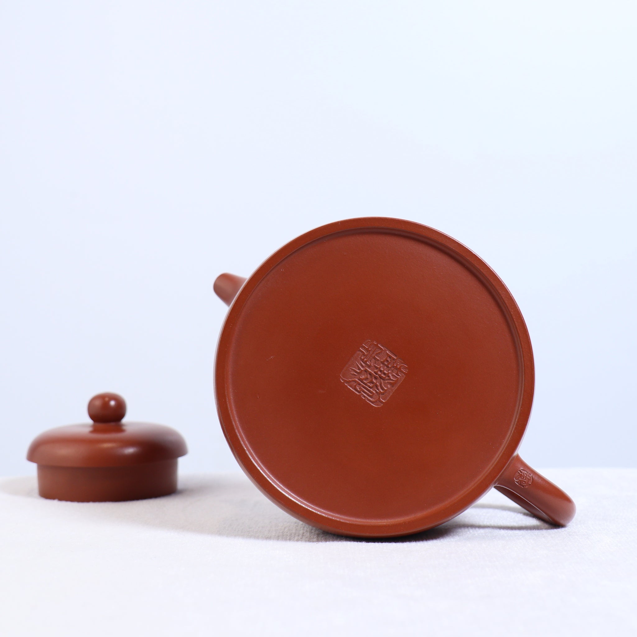 (Sold) [Flat Bottom Yuan Teapot] Zhuni Dahongpao Purple Clay Teapot