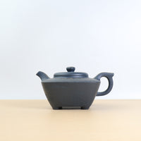 [Calm Quartet] Purple clay teapot carved with azure clay