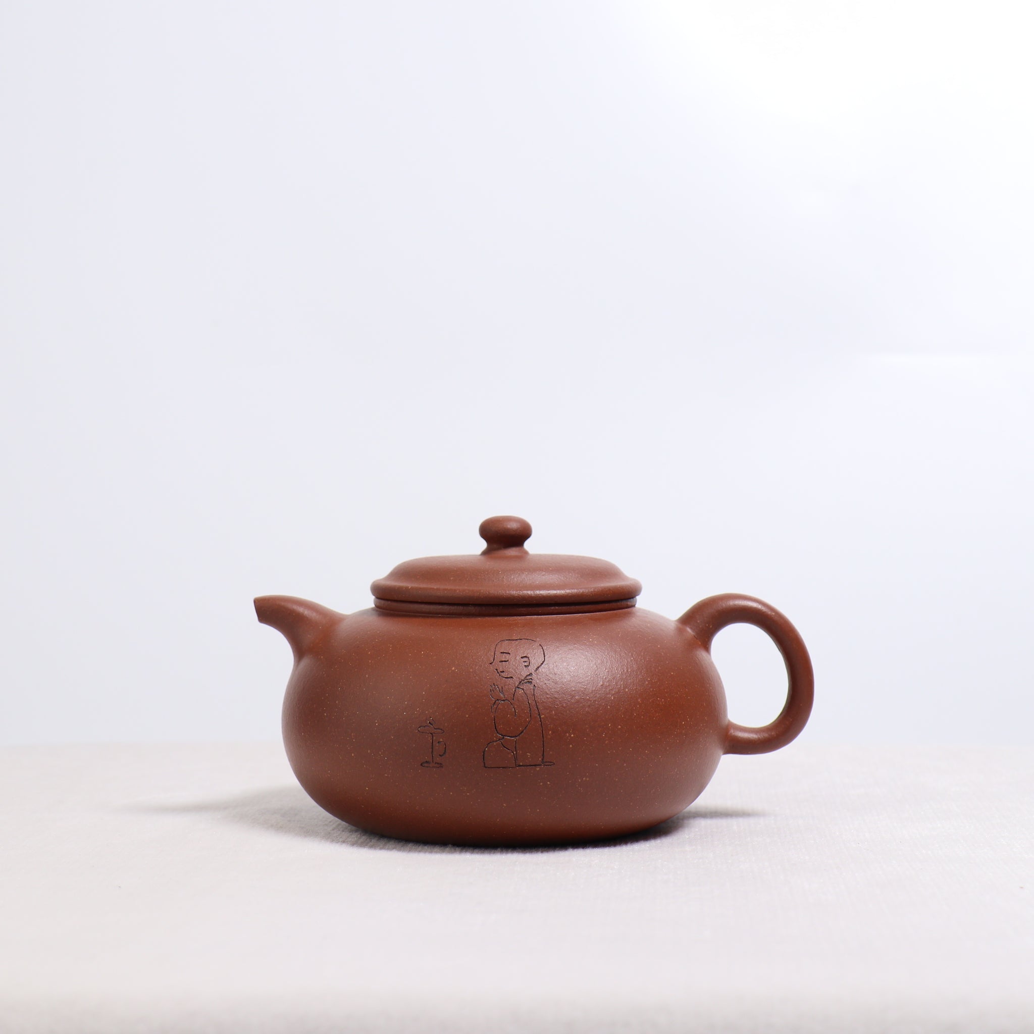 （已售出）【大肚可容】降坡泥刻畫紫砂茶壺