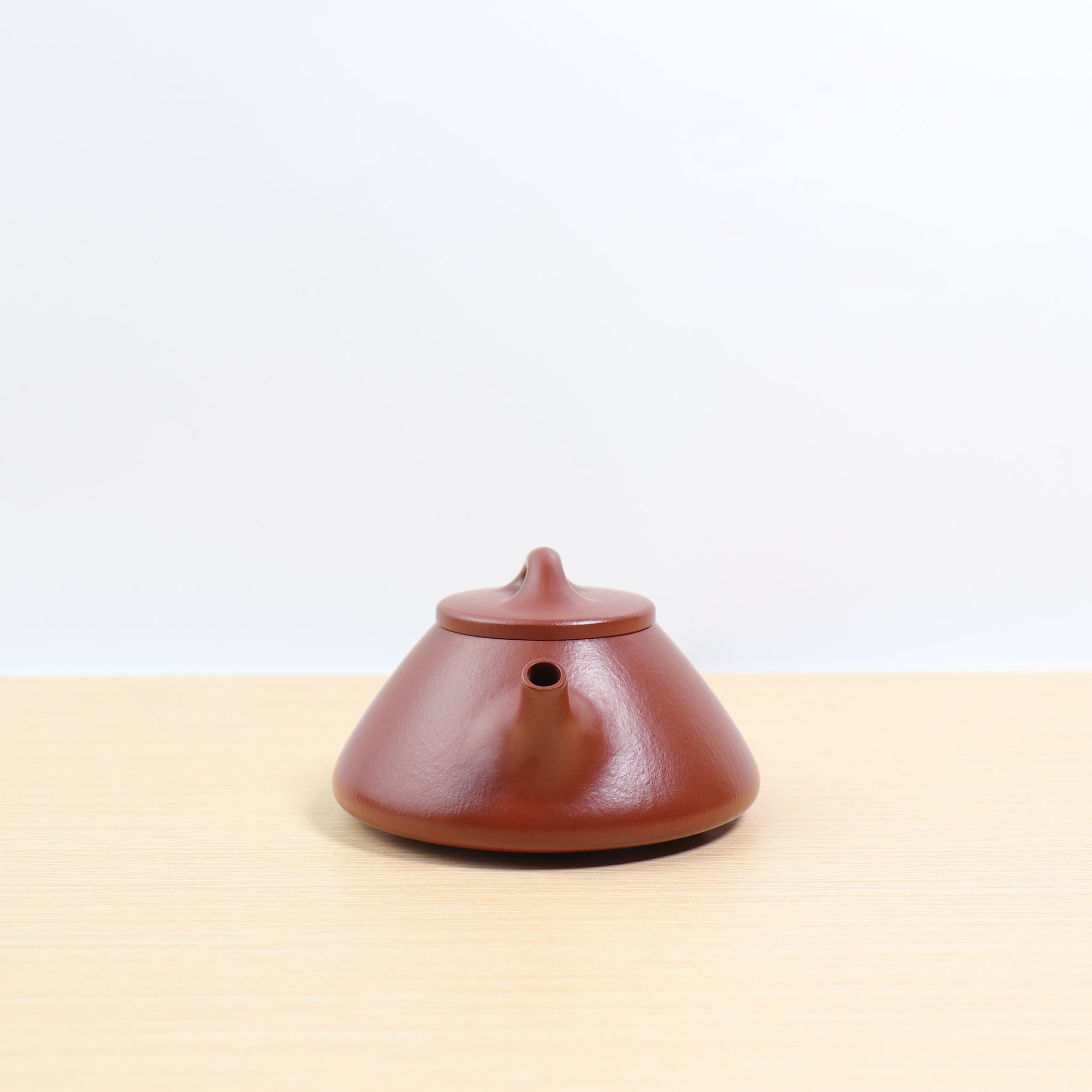 (Sold) *New Product* [Little Stone Scoop] Fully handmade raw ore vermilion clay imitation ancient purple clay teapot