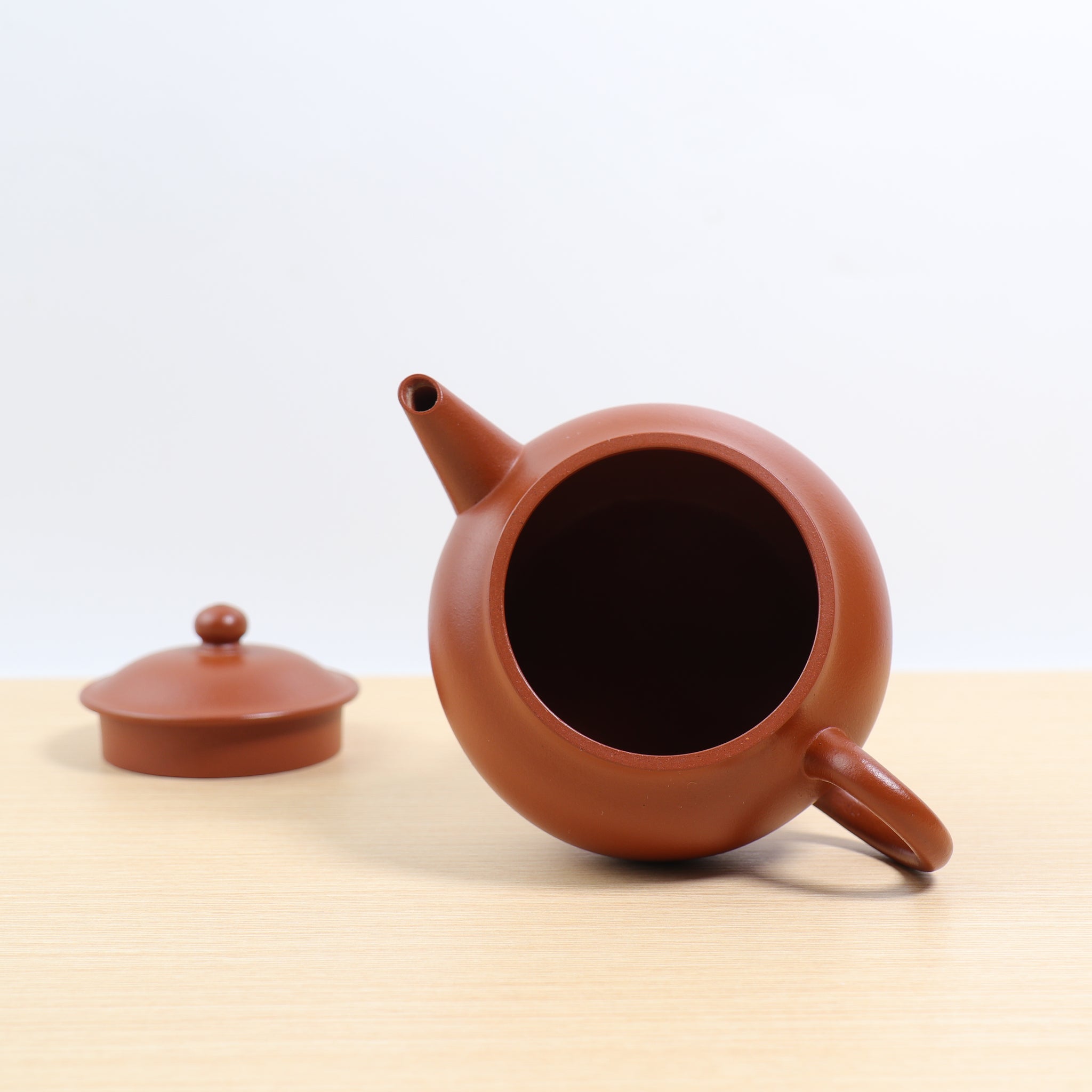 (Sold) *New Product* [Ming-style hat teapot] Fully handmade raw ore Zhaozhuang vermillion mud and purple sand teapot