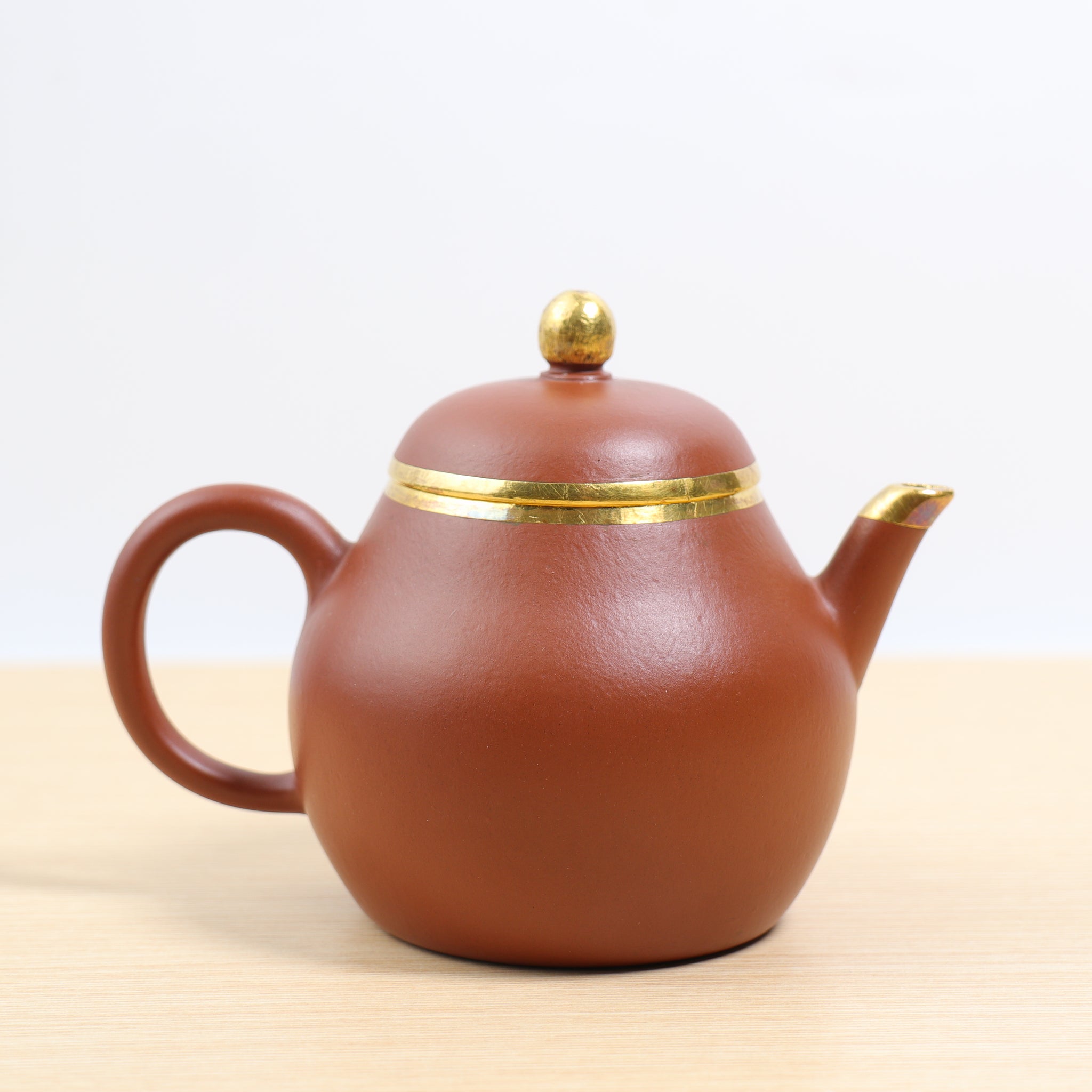 *新品*【孟臣款‧高梨】朱泥包金紫砂茶壺