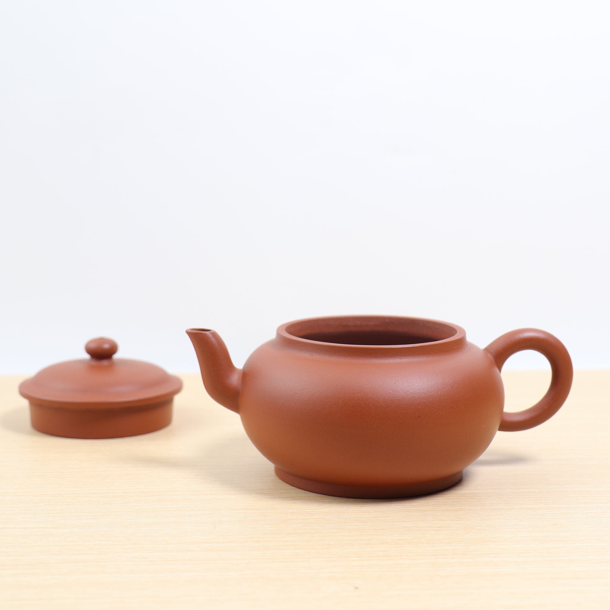 *新品*【繼玩扁圓】全手工原礦朱泥摹古紫砂茶壺