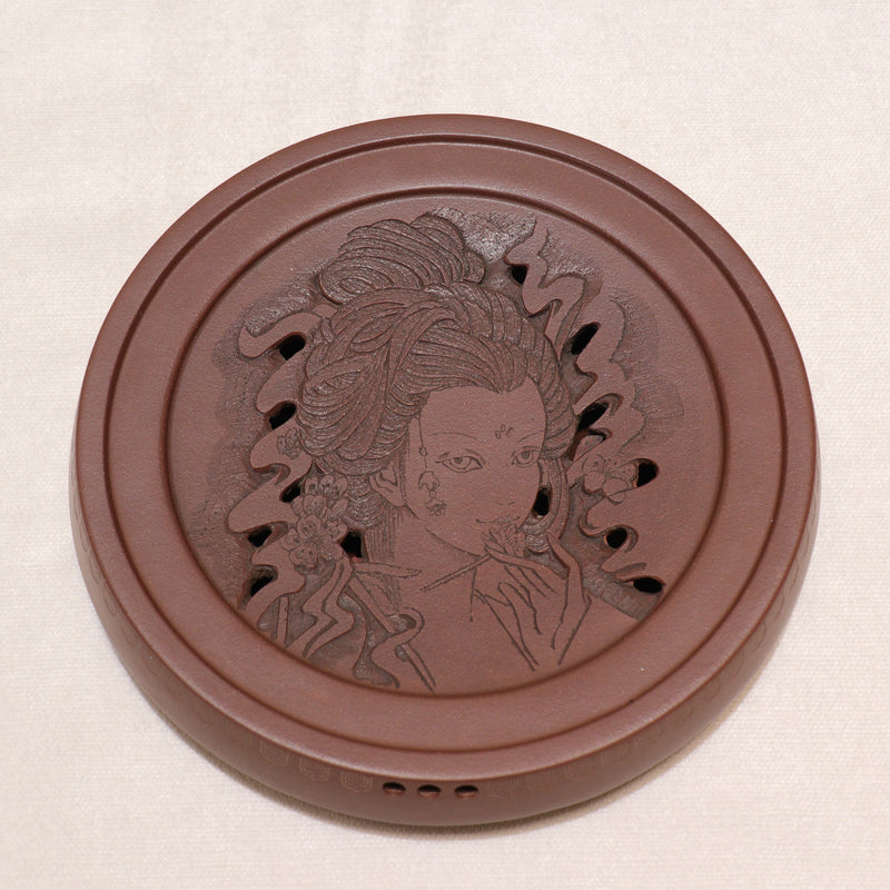 （已售出）【羞花】紫泥紫砂茶盤