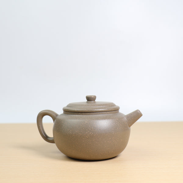 （已售出）【紫盨】高溫老青段泥刻詞紫砂茶壺