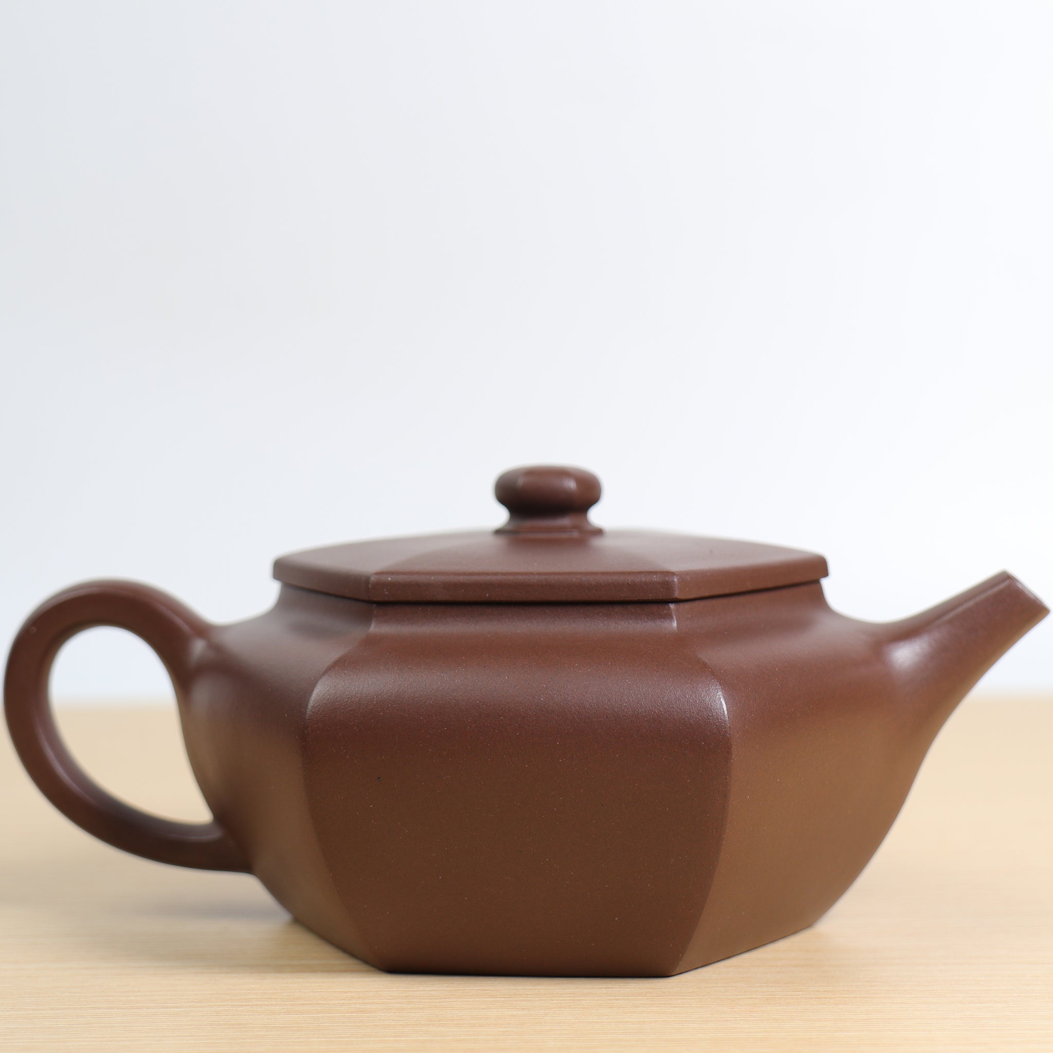 (Sold) [Liufang Sangbian] Fully handmade raw ore purple clay thin body purple clay teapot