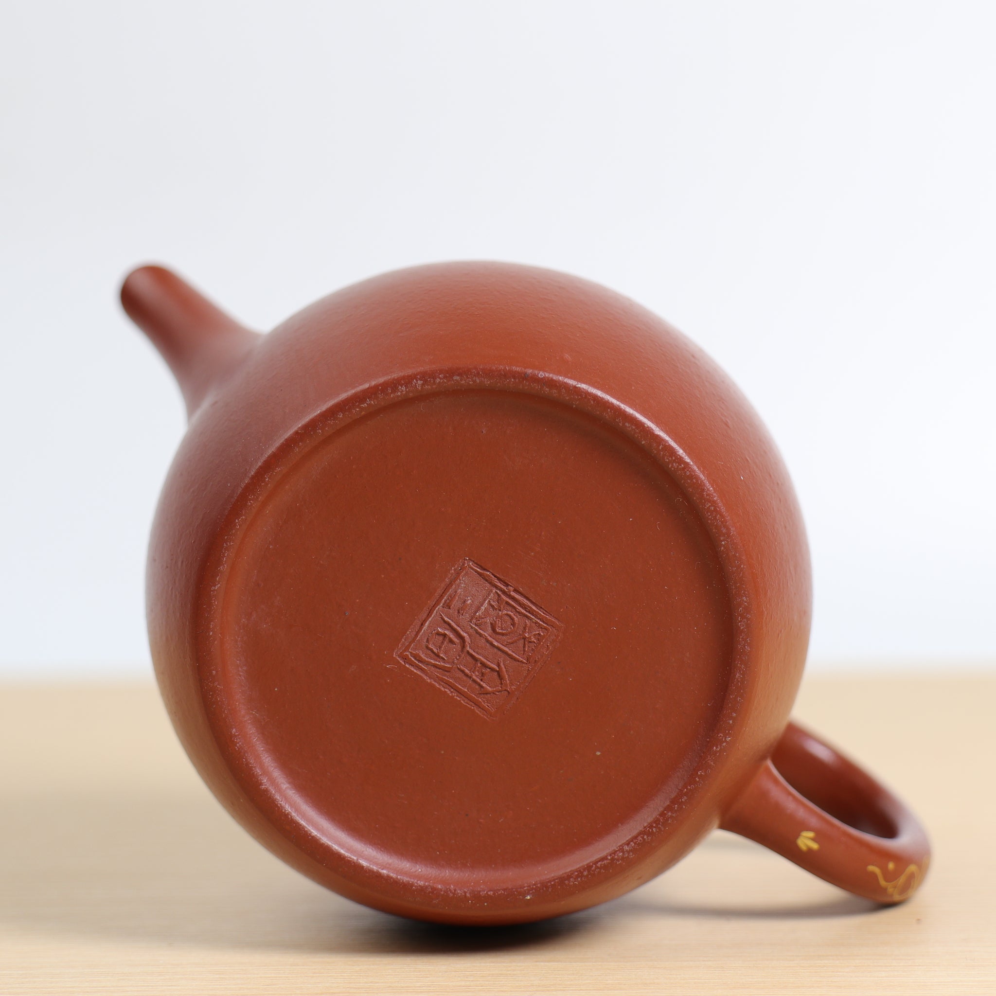 （已售出）【平蓋秋水】全手工朱泥(描金)紫砂茶壺