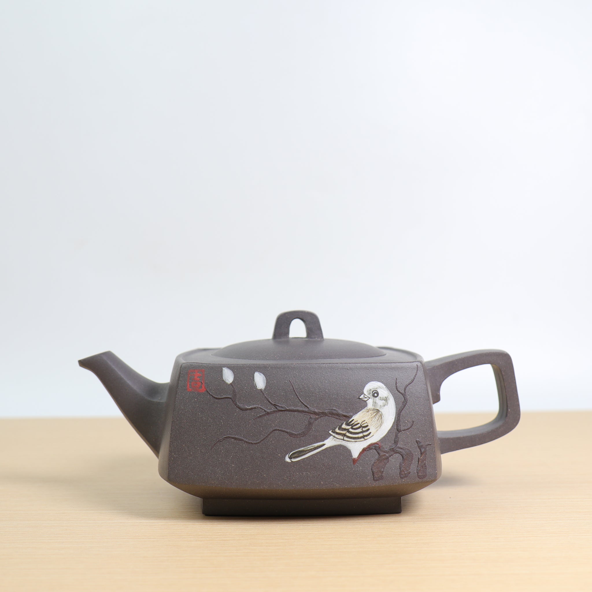 【砂四方】蟹殼青段泥紫砂茶壺