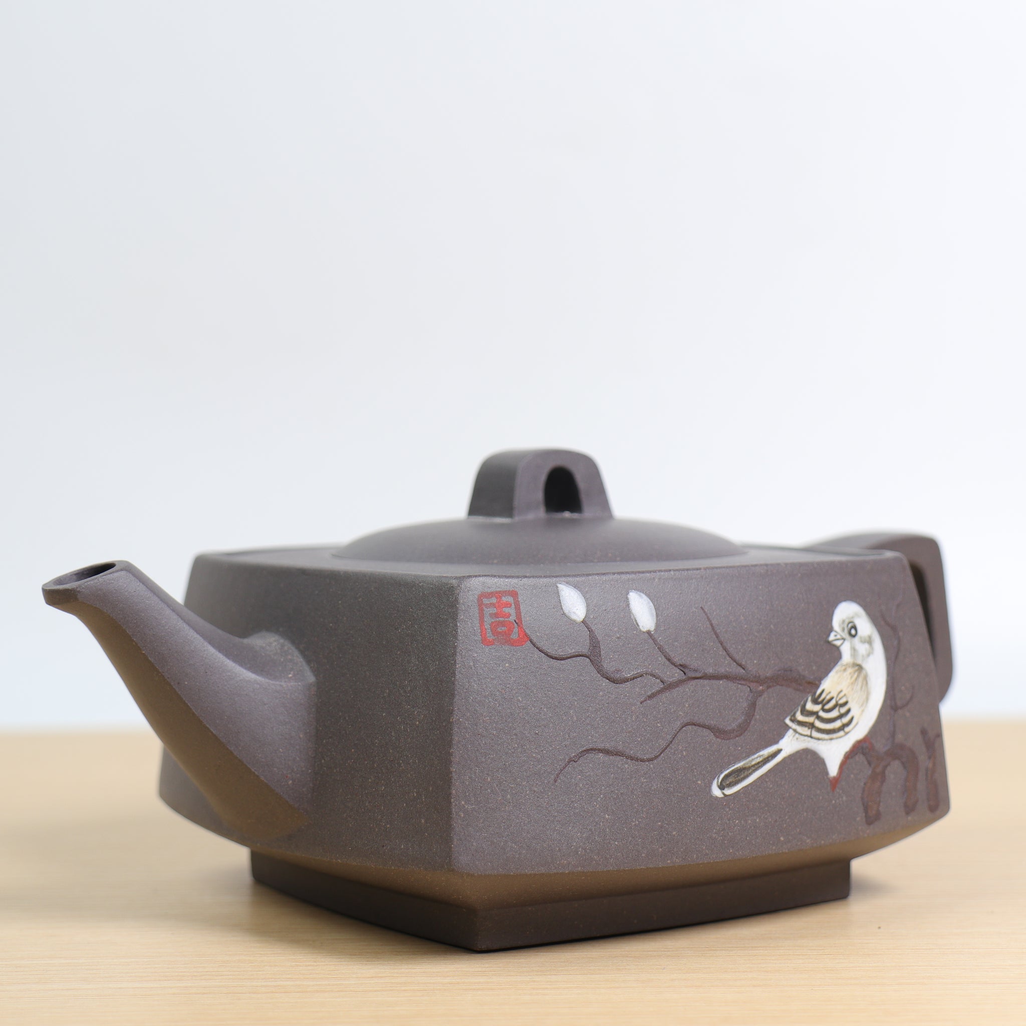 【砂四方】蟹殼青段泥紫砂茶壺