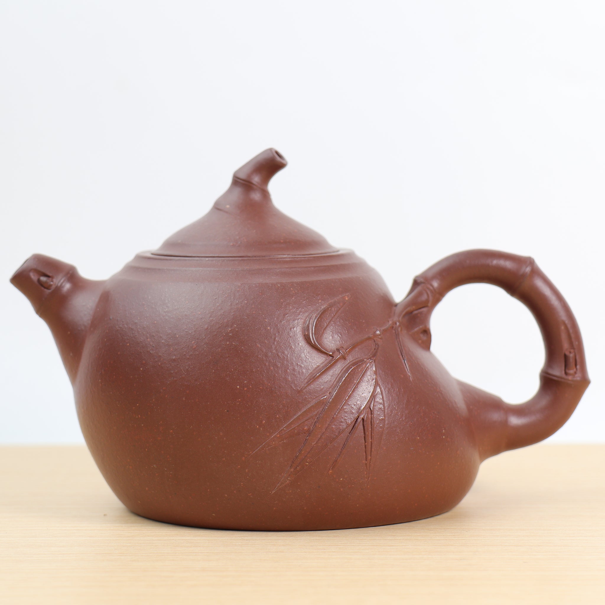 [Jin Bamboo Pot] Fully handmade raw ore bottom trough blue carved purple clay teapot