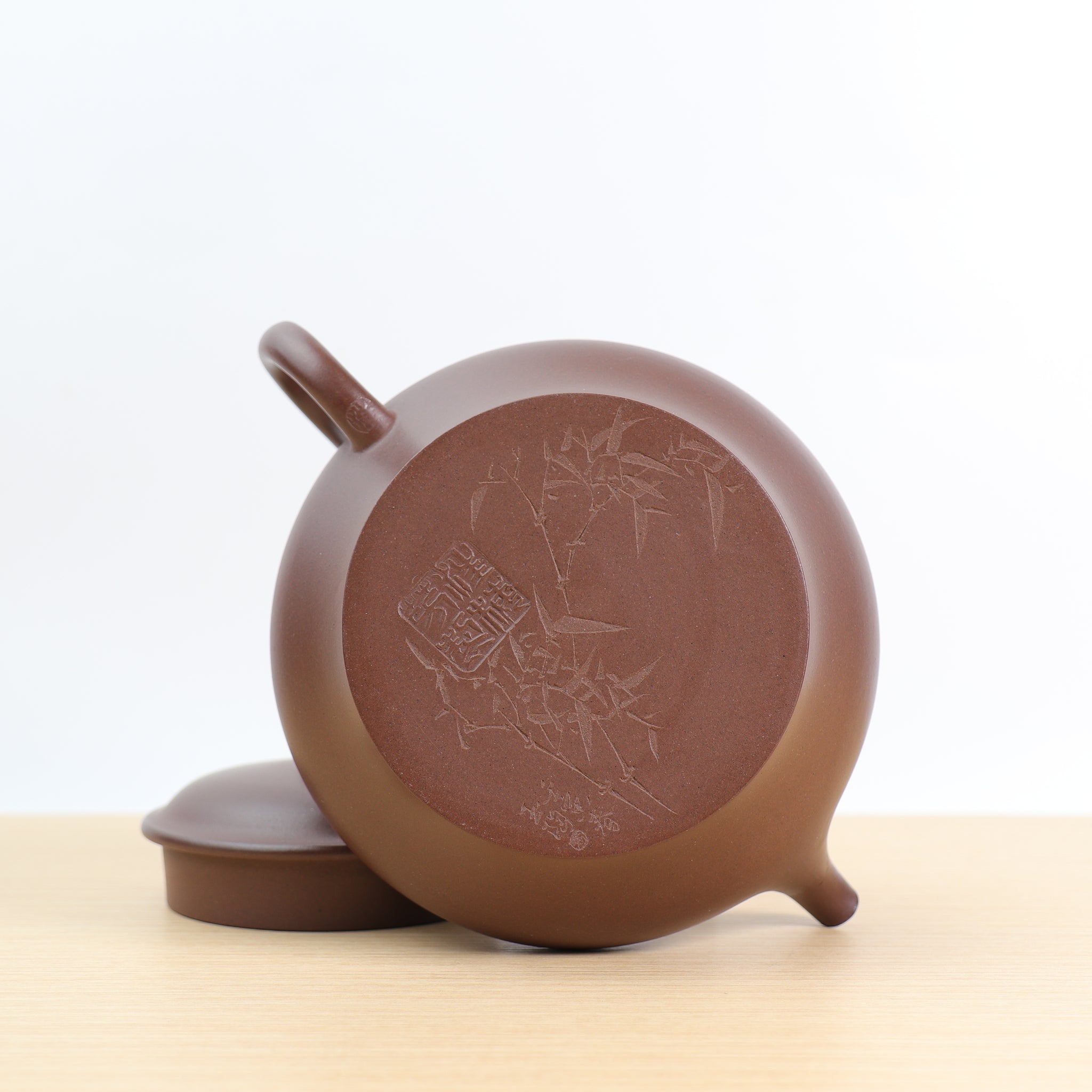 (Sold) *In Stock Taikoo** New Product* [Virtual Flat Pot] Fully handmade raw ore old purple clay and purple sand teapot