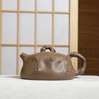 (Sold) [Bionic Half Moon] Fully handmade original ore ash mud decal purple clay teapot