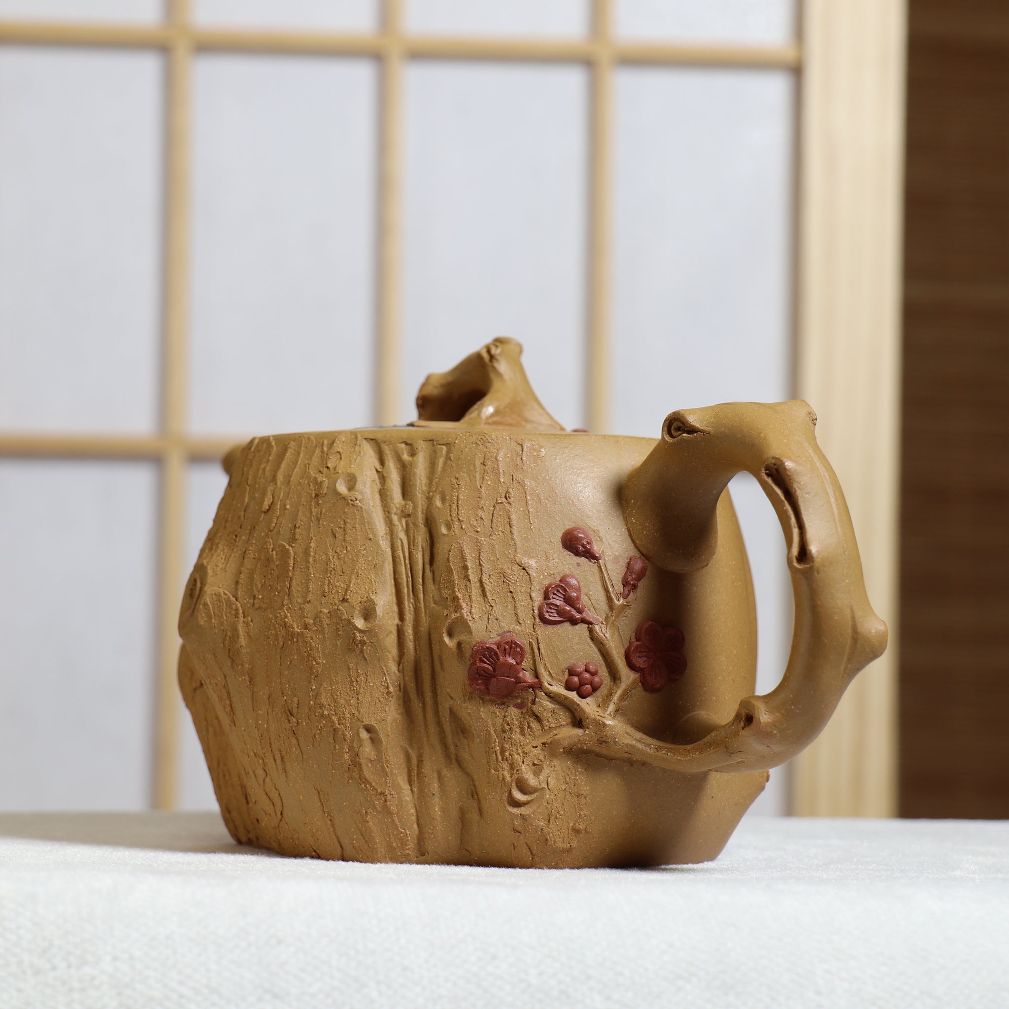 (Sold) [Meizhuang] Fully handmade raw ore yellow clay decal purple clay teapot