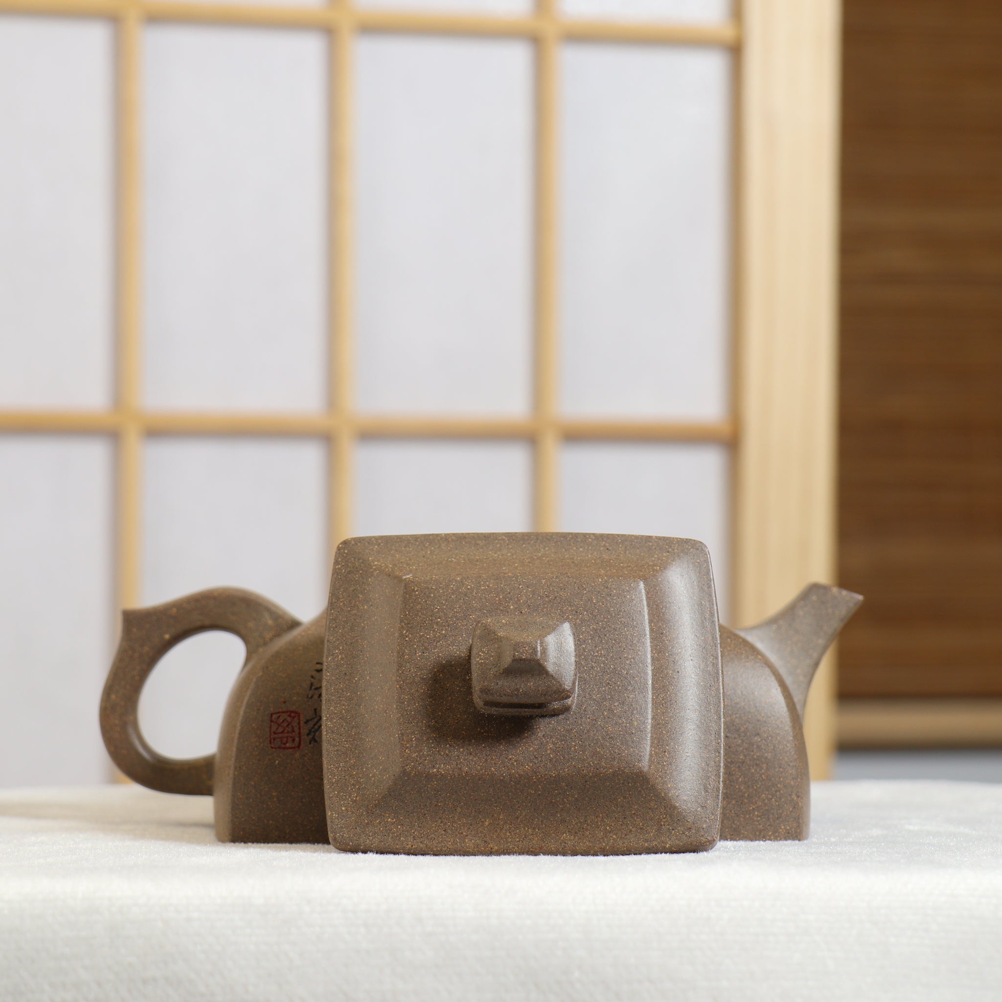 (Sold) [Sifang Calm] Duan Ni Carved Purple Clay Teapot