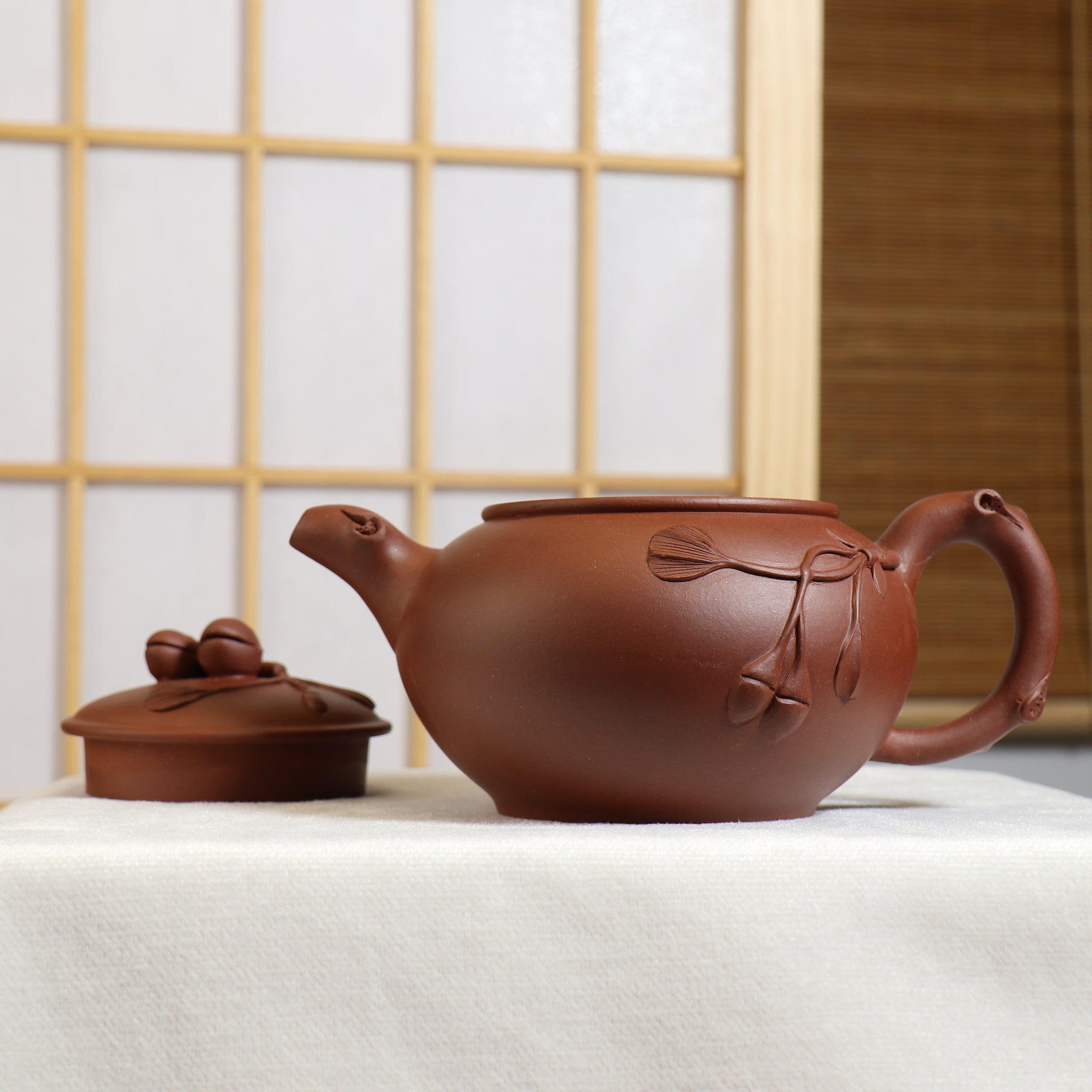 [Pistachio] Fully handmade purple clay Ruyi purple sand teapot