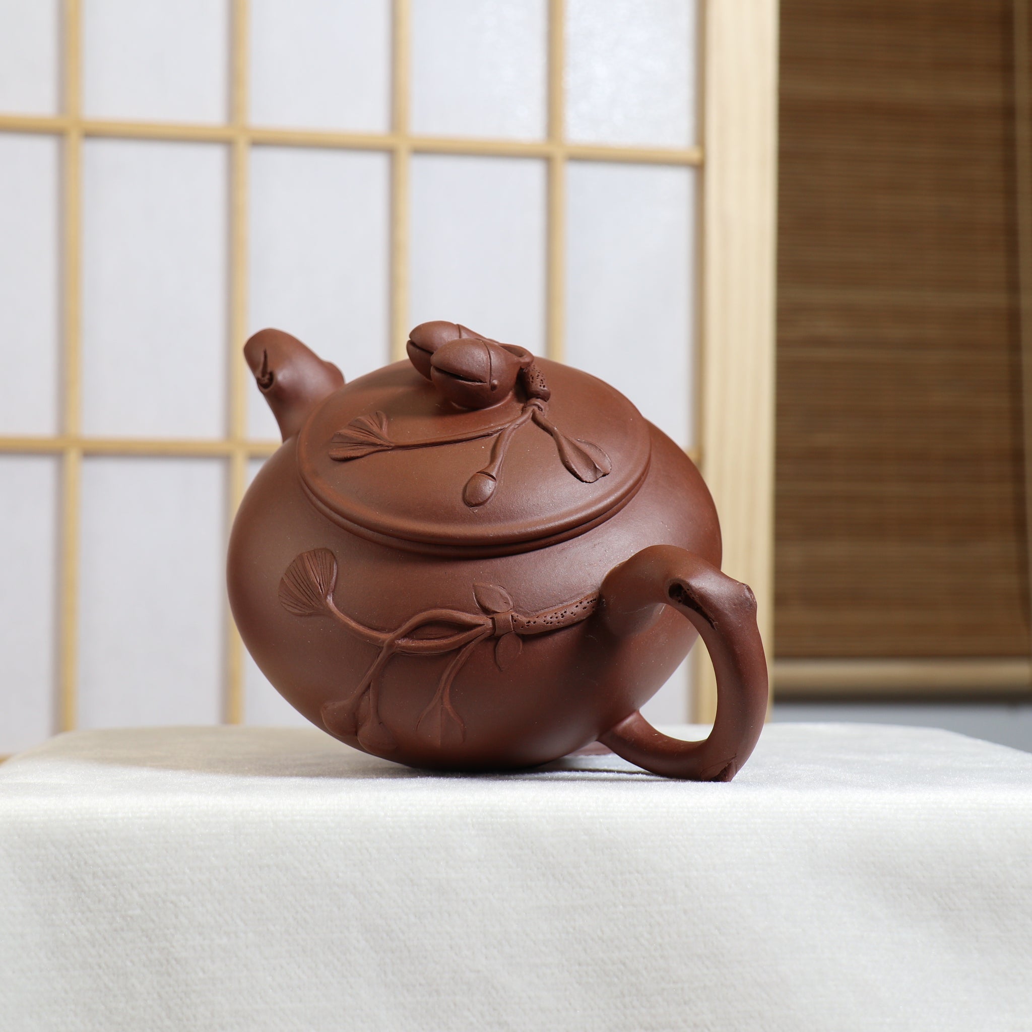 [Pistachio] Fully handmade purple clay Ruyi purple sand teapot