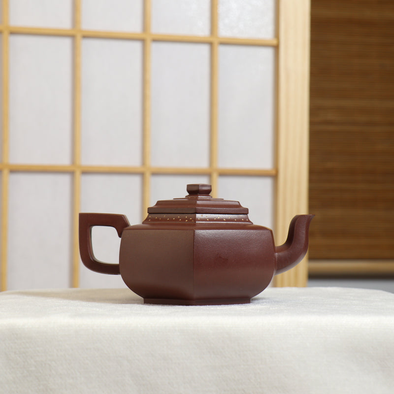 *夏日優惠*【六方雪華】全手工原礦紫泥簡樸紫砂茶壺