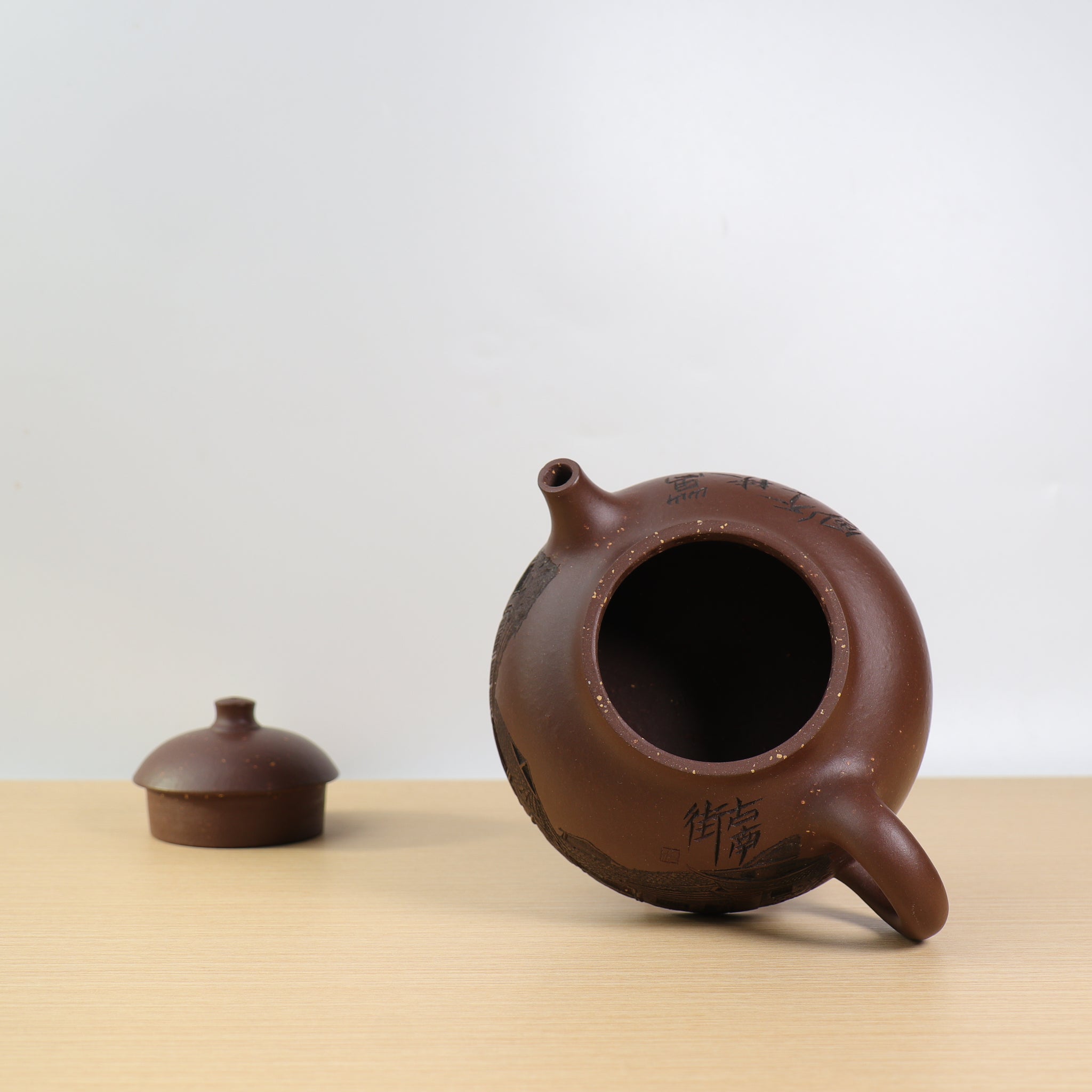 *New Product* [Ruding Pot · Gunan Street] Purple Clay Carved Purple Clay Teapot